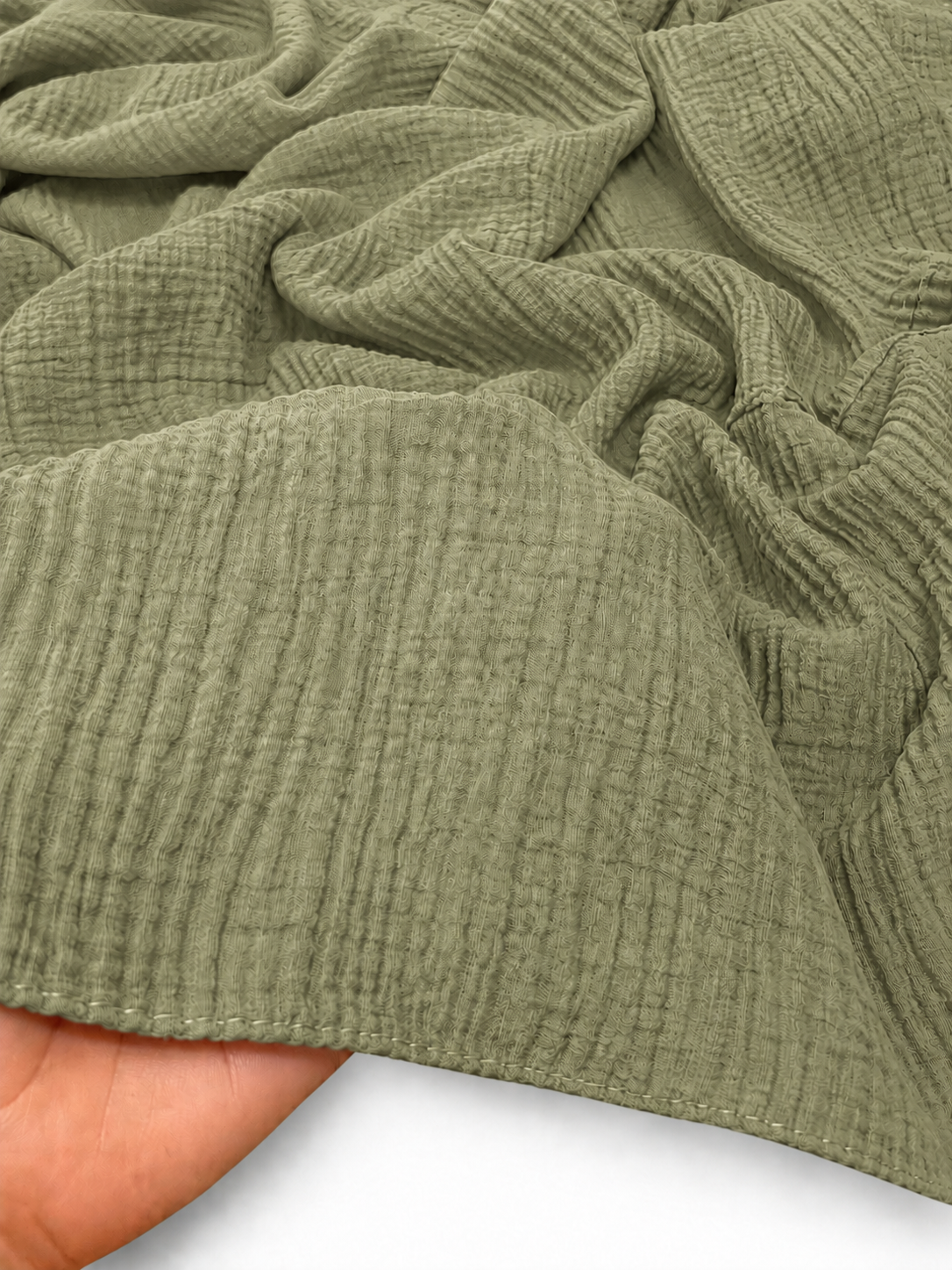 Ripple Pleated Hijab XL Size - Sage Green