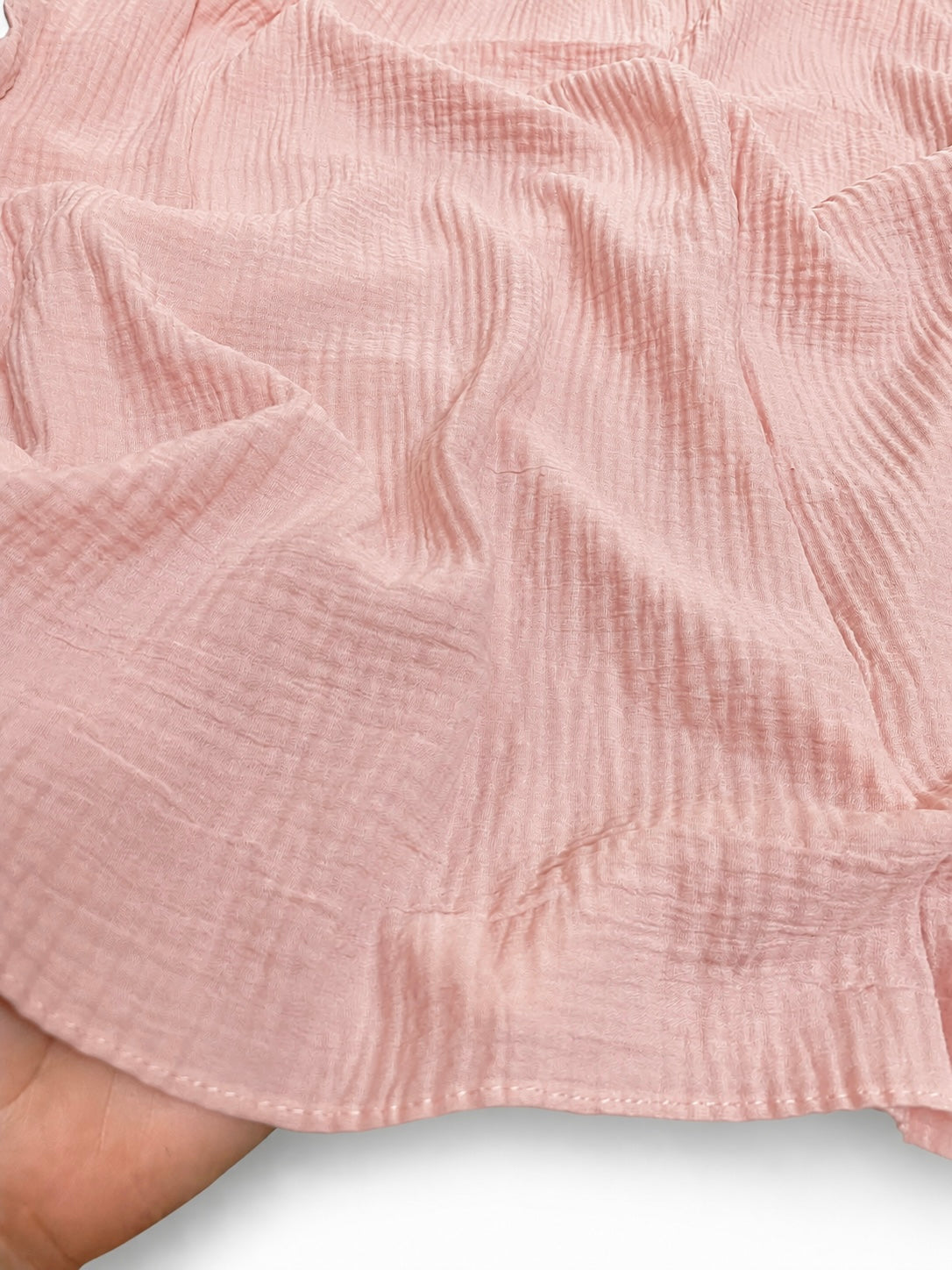 Ripple Pleated Hijab XL Size - Powder Pink