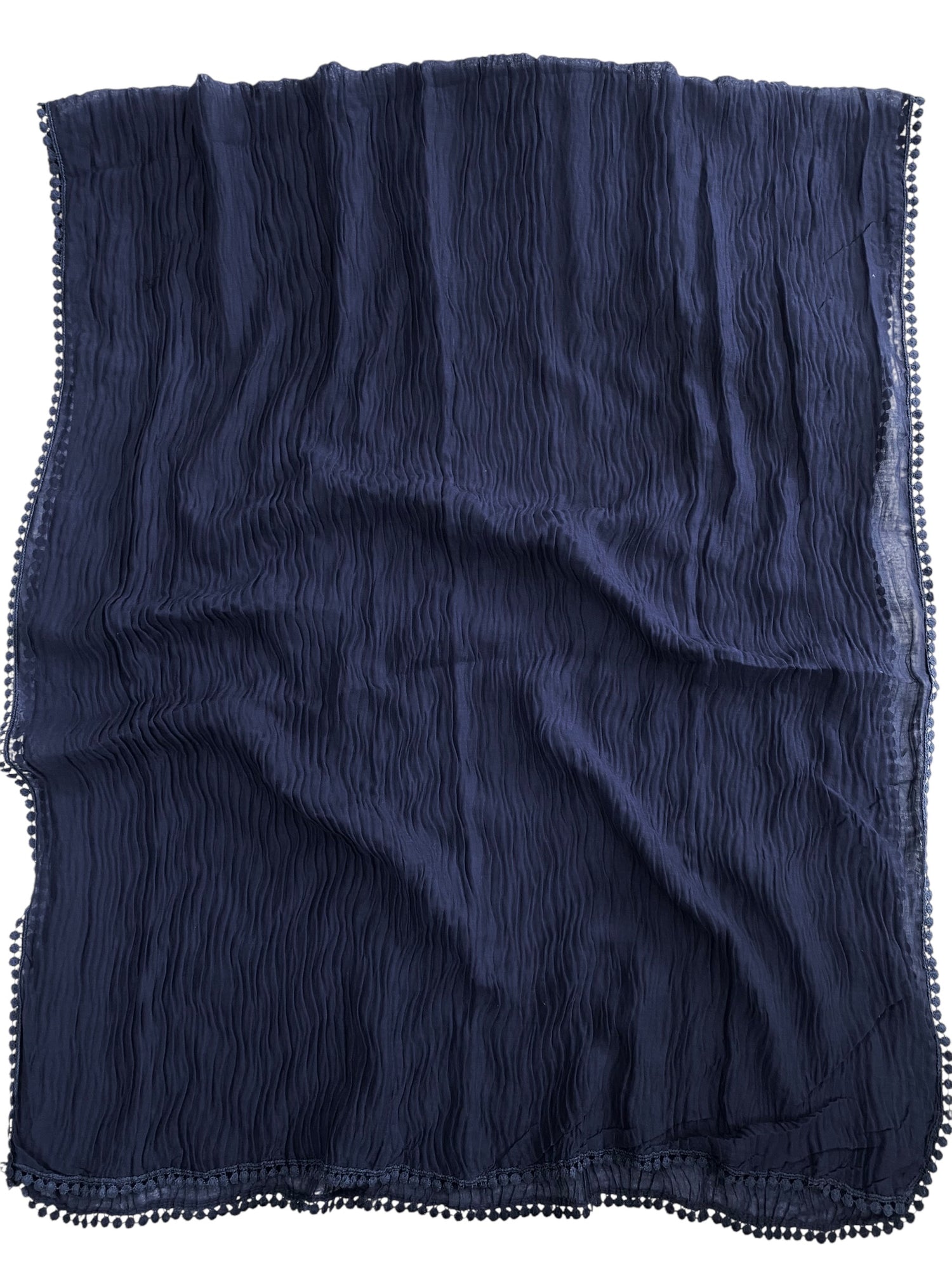 Rawaa Pleated Hijabs – Navy Blue