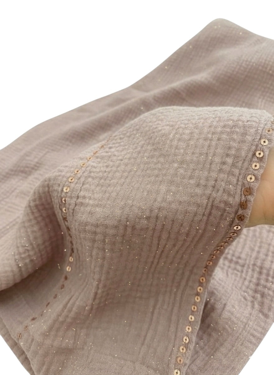 Ripple - Glitter Sequins Hijab XL Size - Lilac Grey