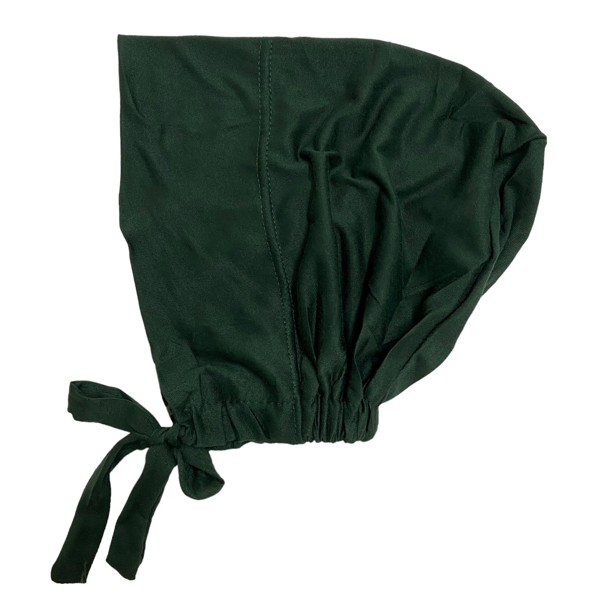 Imported Tie back Full Covered Hijab Cap – Forest Green