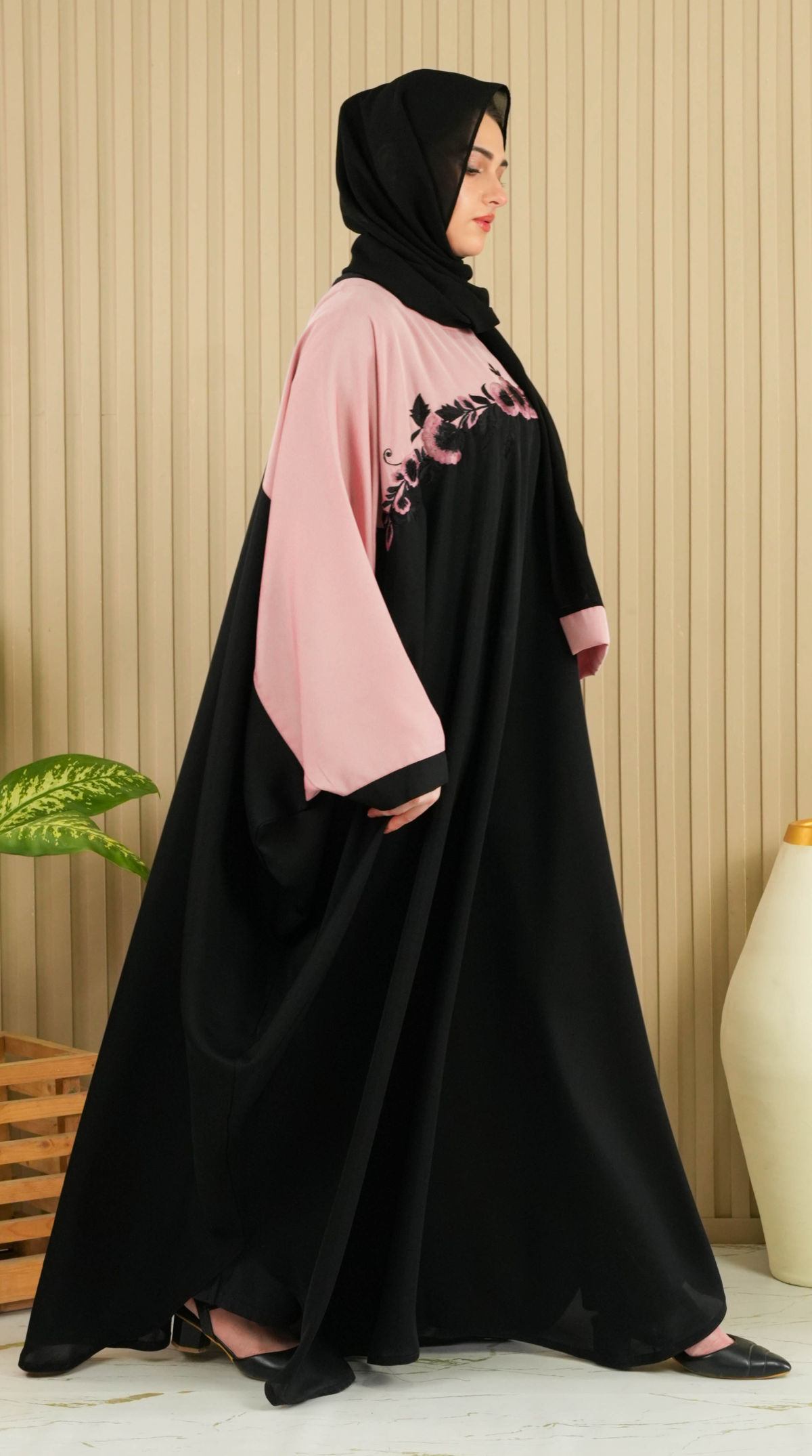 Flora Abaya - Blush (With Free Delivery)
