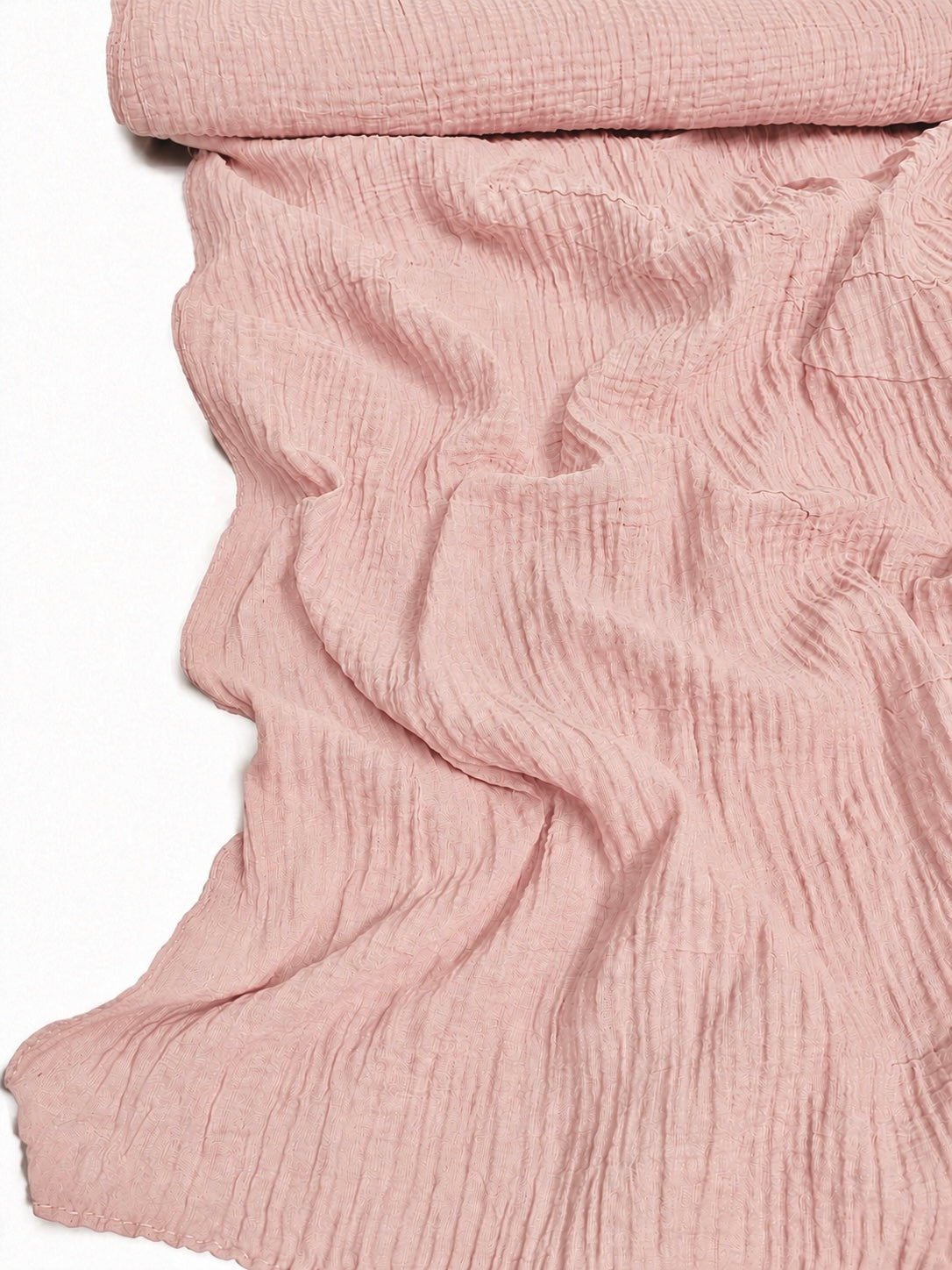 Ripple Pleated Hijab XL Size - Powder Pink