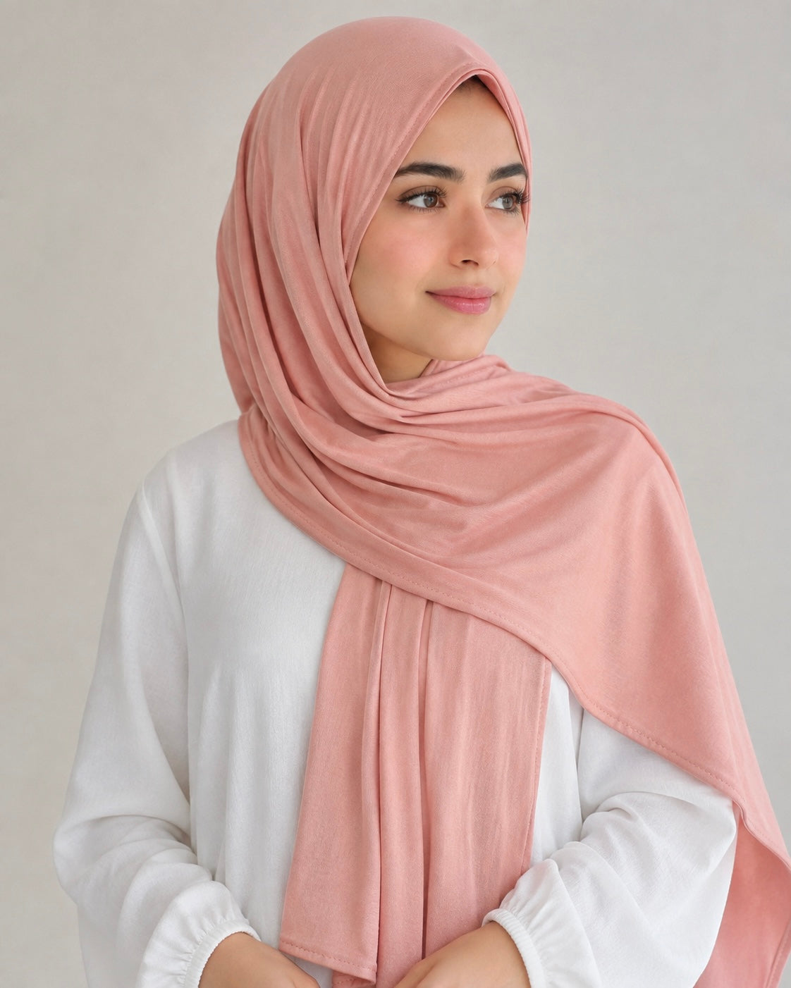 Premium Bamboo Jersey Hijab - Flamingo