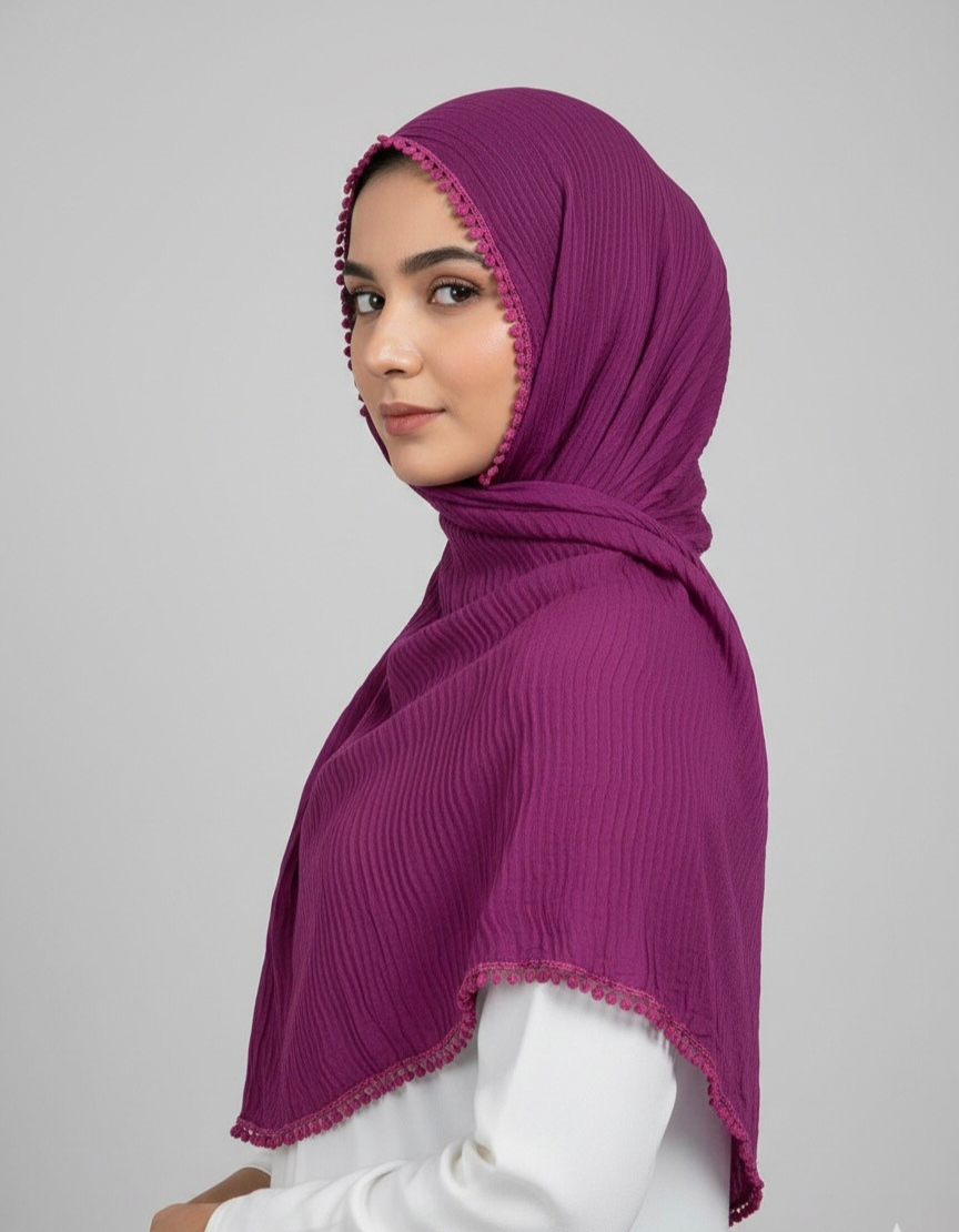 Rawaa Pleated Hijabs – Magenta
