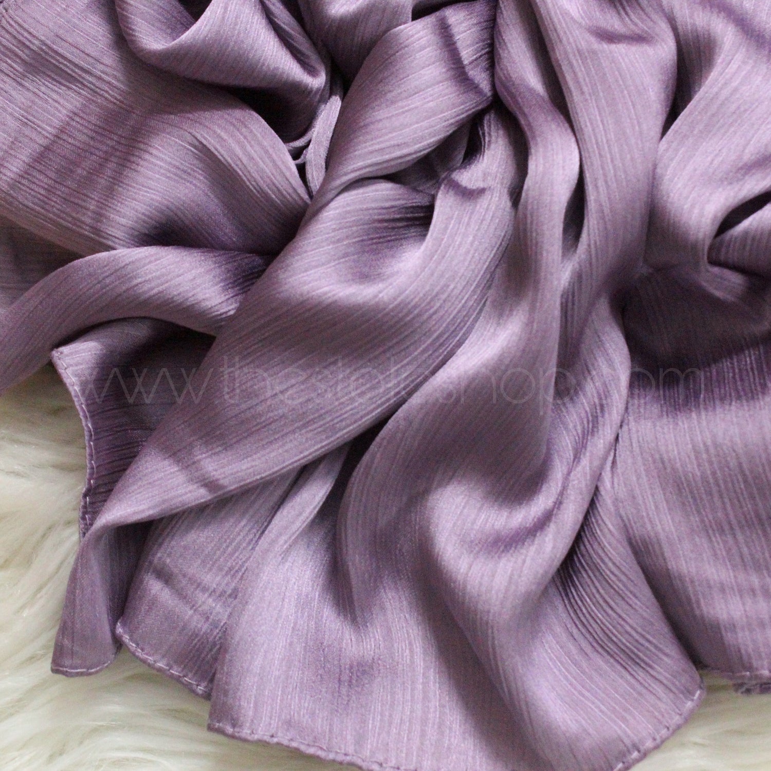 Metallics Crinkle Silk Hijab – Lavender