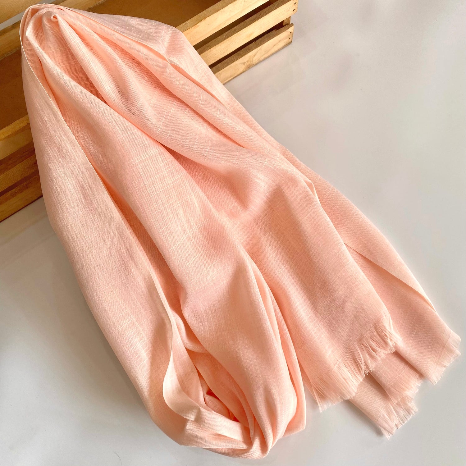 Premium Turkish – Slub Textured (Regular Width) – Light Peach