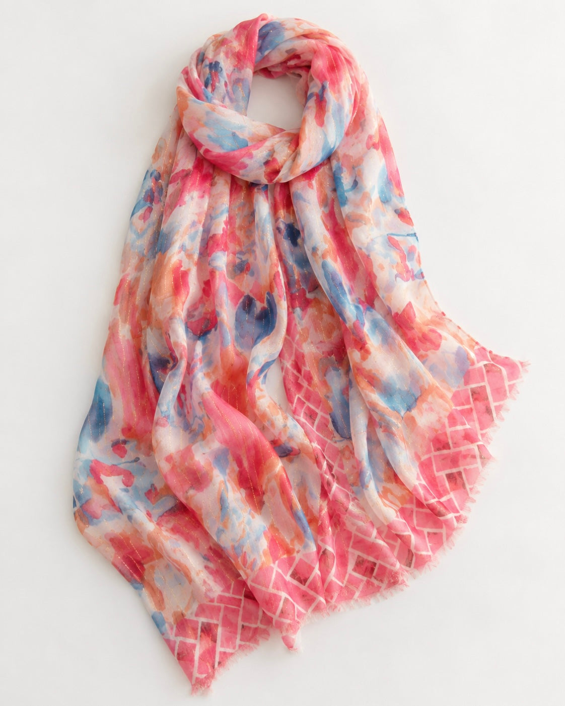 Serein Lawn Printed Hijabs - Rose Pink