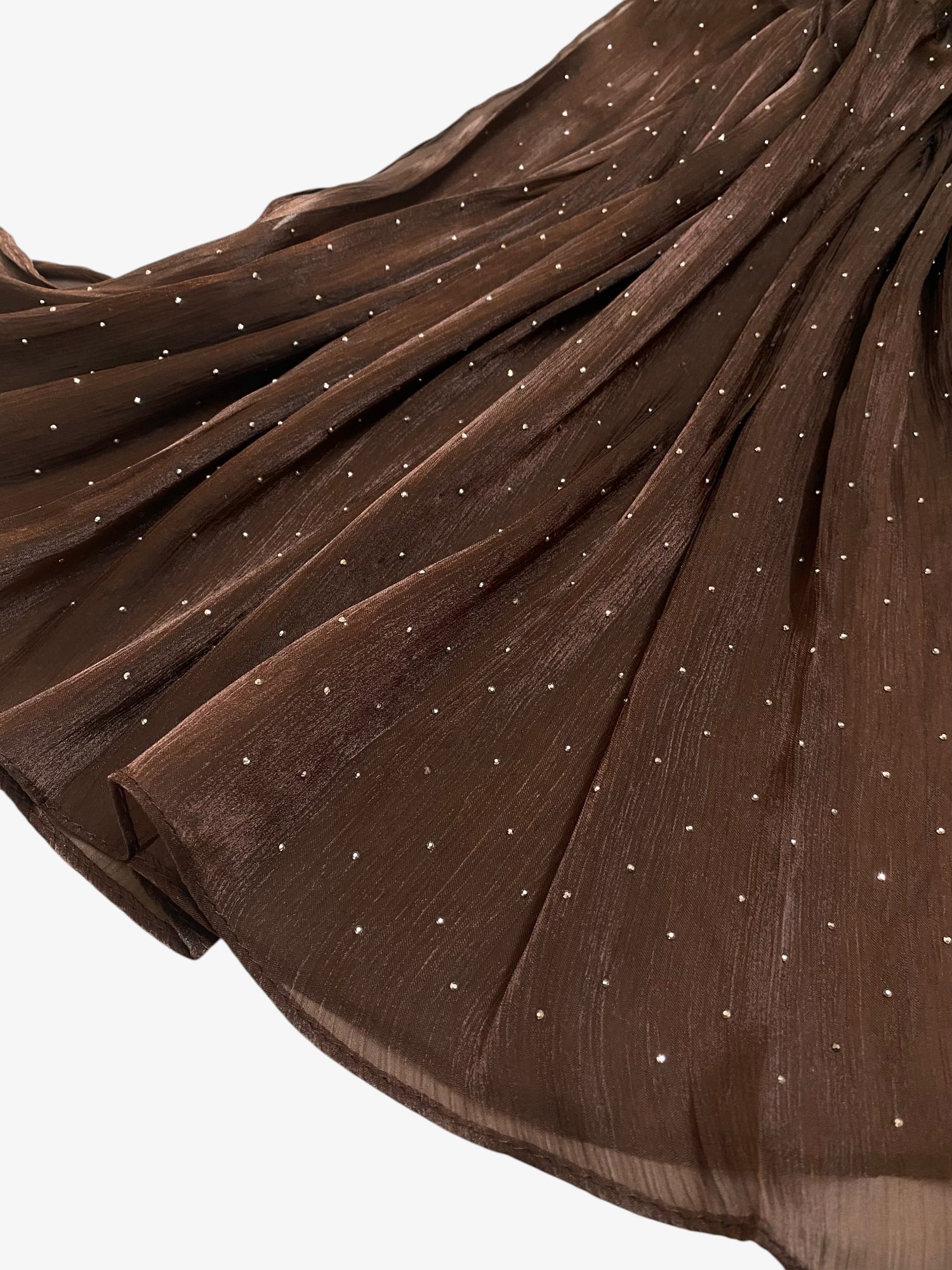 Stardust Organza Stoned Hijab - Chocolate