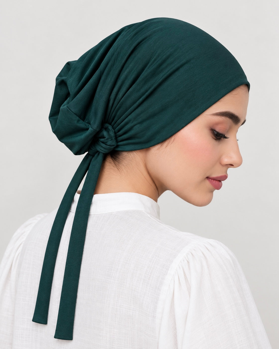 Imported Tie back Full Covered Hijab Cap – Peacock