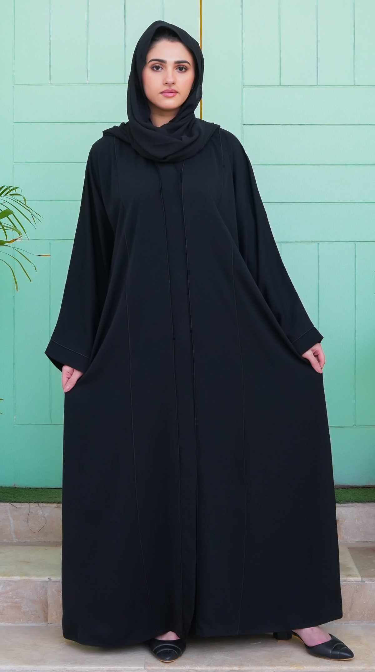 Linia Piping Abaya - Black Piping (With Free Delivery)