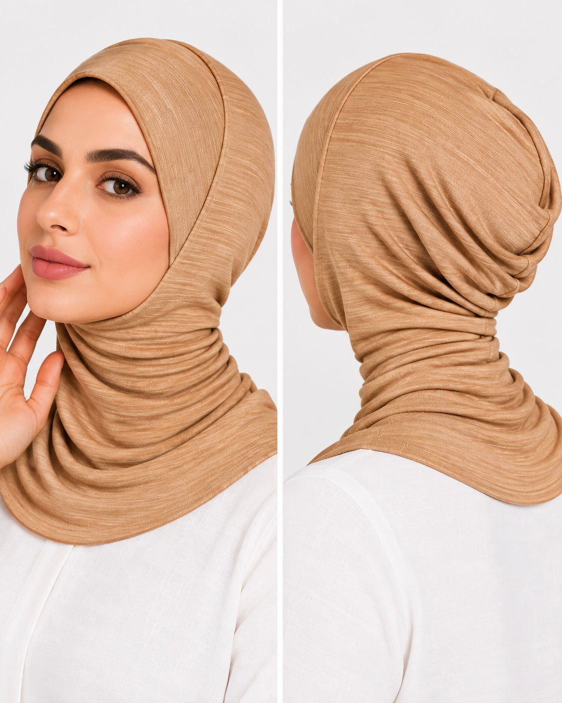 Neck Cover Hijab Cap - Beige