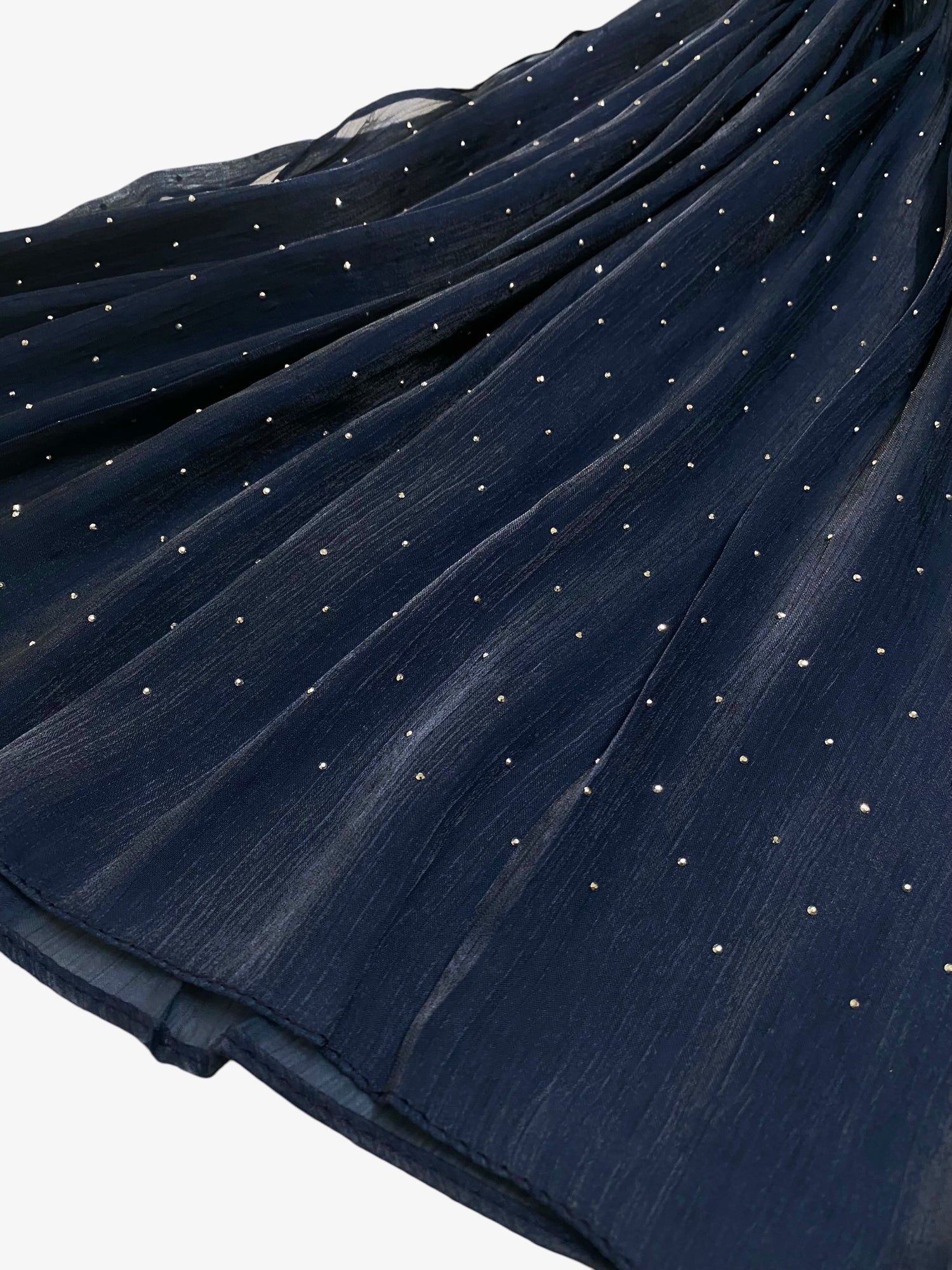 Stardust Organza Stoned Hijab - Navy Blue