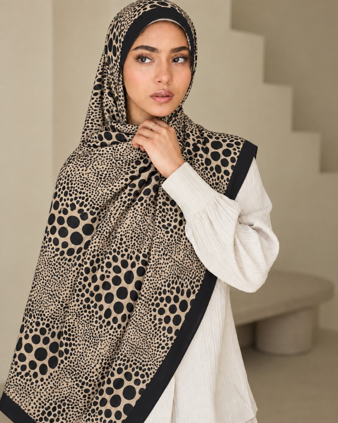 Sable Printed Lawn Hijab - Black