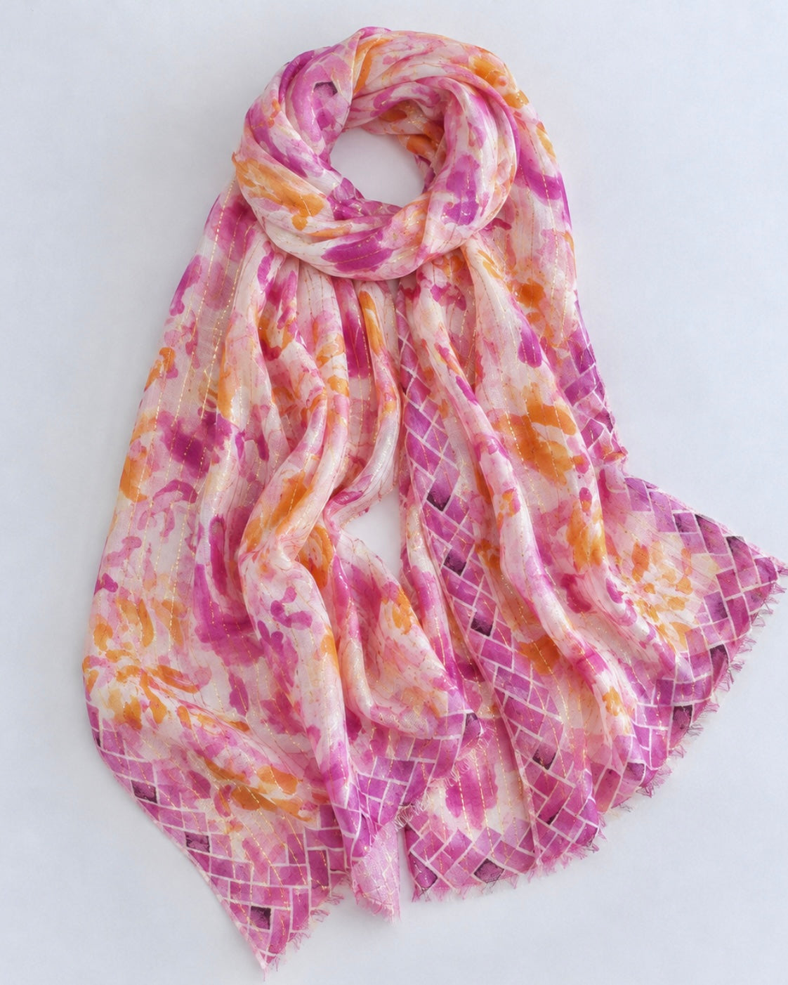 Serein Lawn Printed Hijabs - Magenta