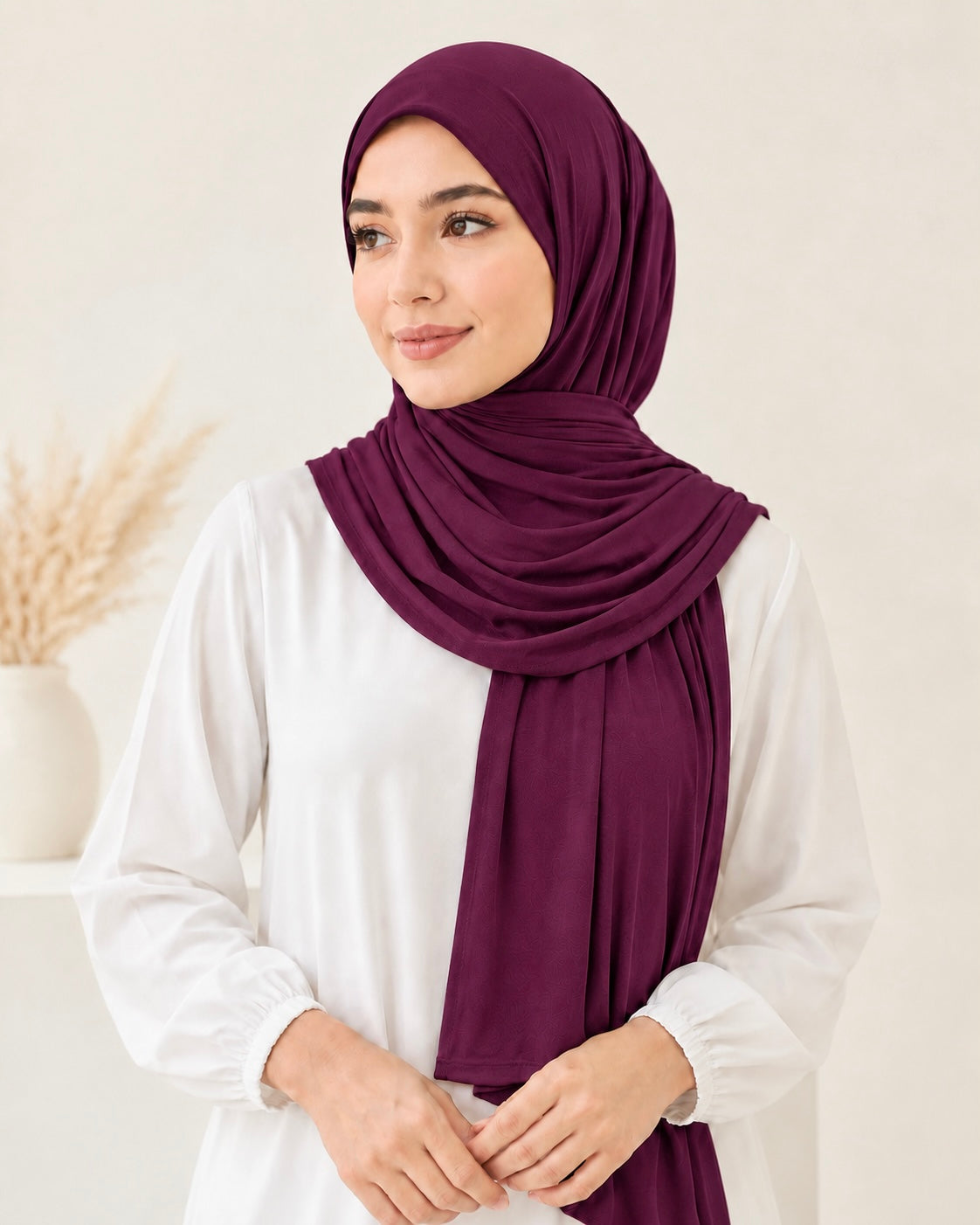 PREMIUM BAMBOO JERSEY HIJAB - PLUM