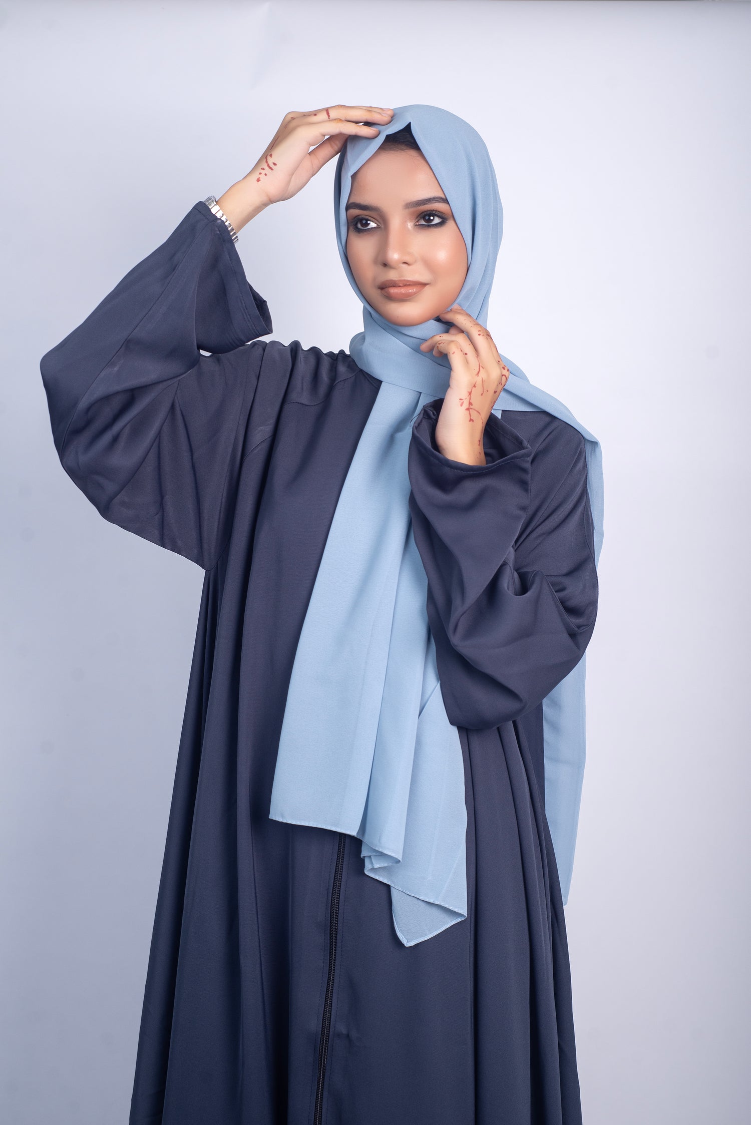 Full Zipper Abaya - Charcoal (With Free Delivery)