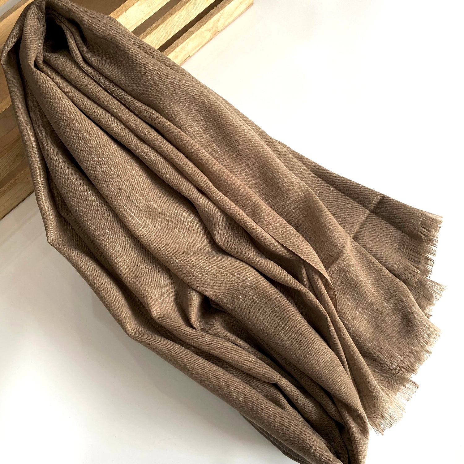 Premium Turkish – Slub Textured (Regular Width) – Ash Brown