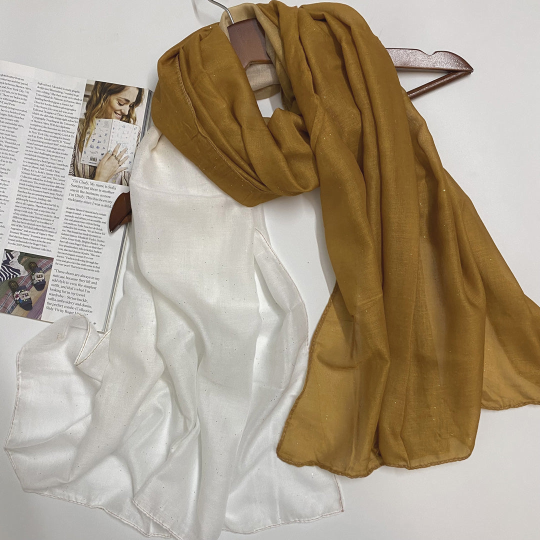 Glittered Ombre – Mustard & White