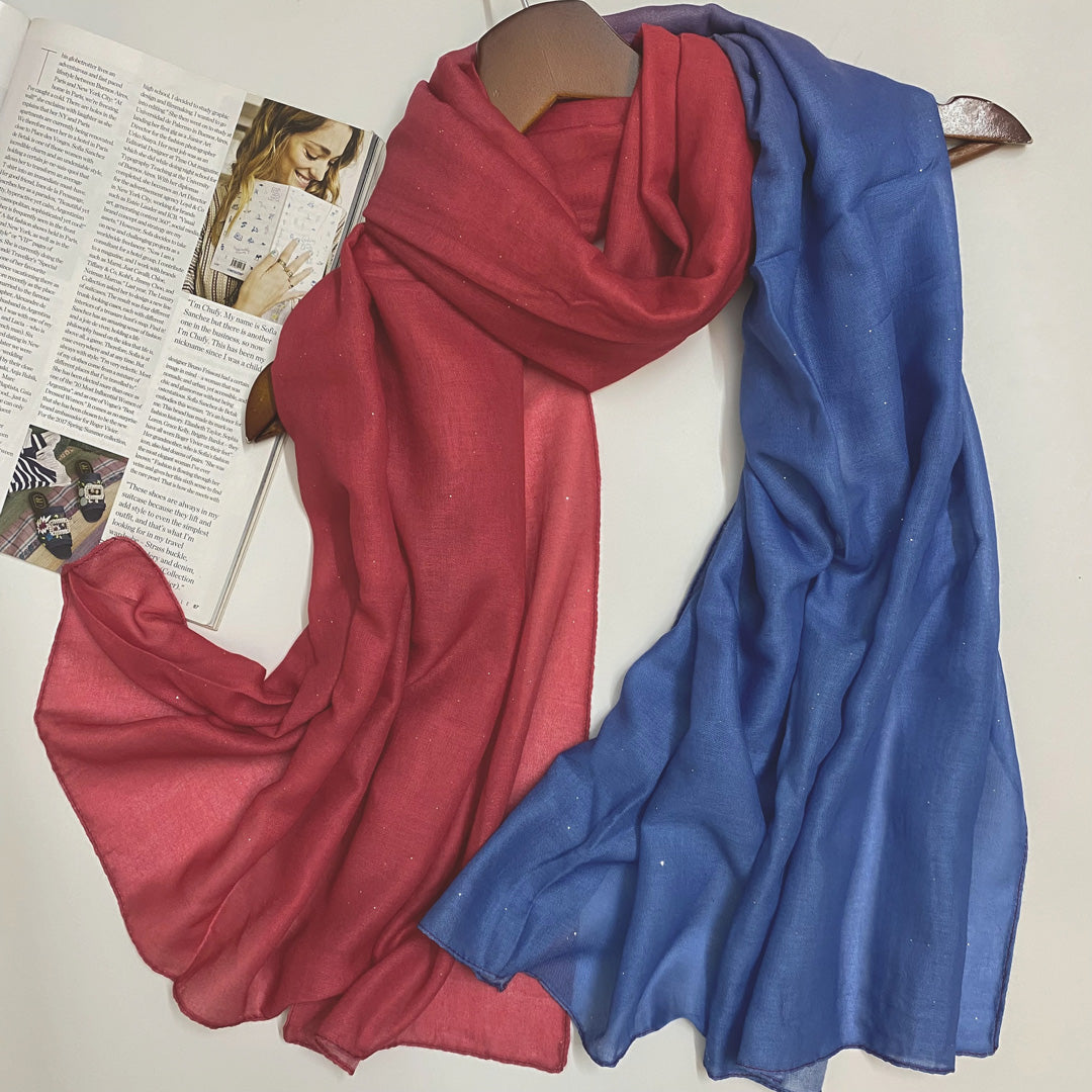 Glittered Ombre – Red & Denim