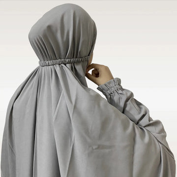 Namaz Chadar with Sleeves (Imported Fabric) – Plain Grey