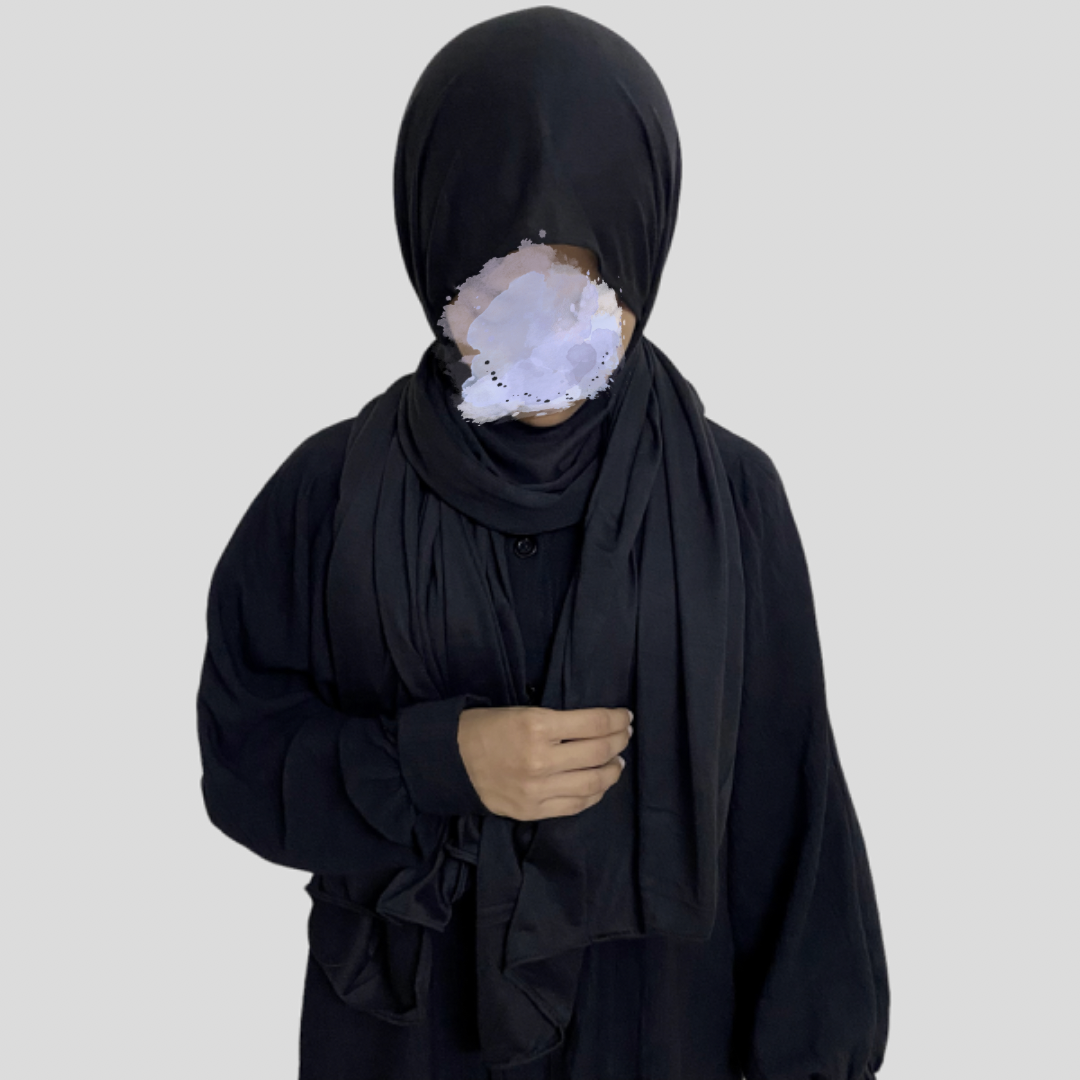 Plain Jersey Hijabs - Black