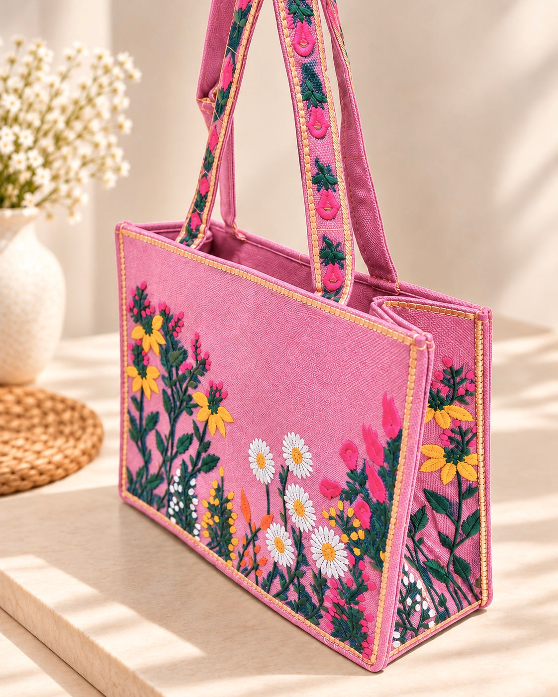 WILDFLOWER TOTE BAG - CANDY PINK