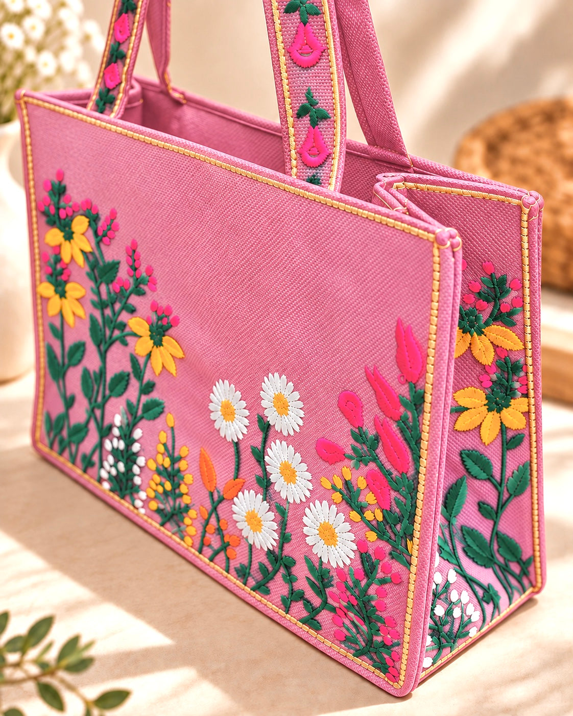 WILDFLOWER TOTE BAG - CANDY PINK