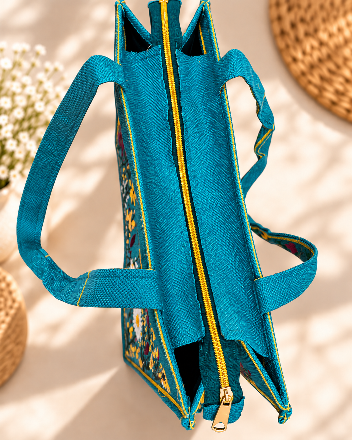 WILDFLOWER TOTE BAG - PEACOCK
