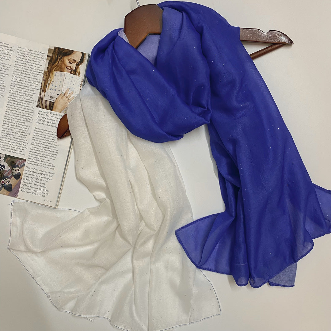 Glittered Ombre – White & Electric Blue