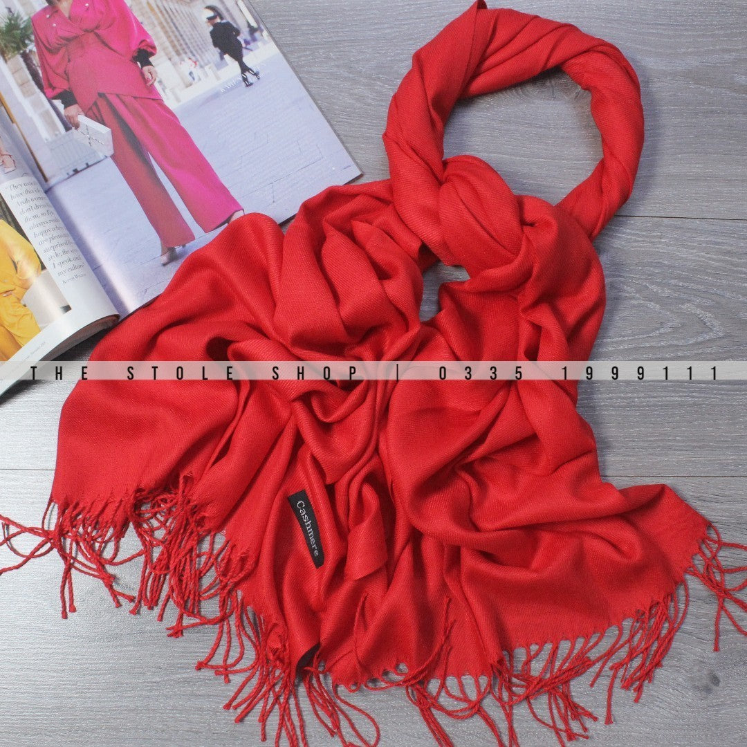 Plain Winter Cashmere Hijab – Red