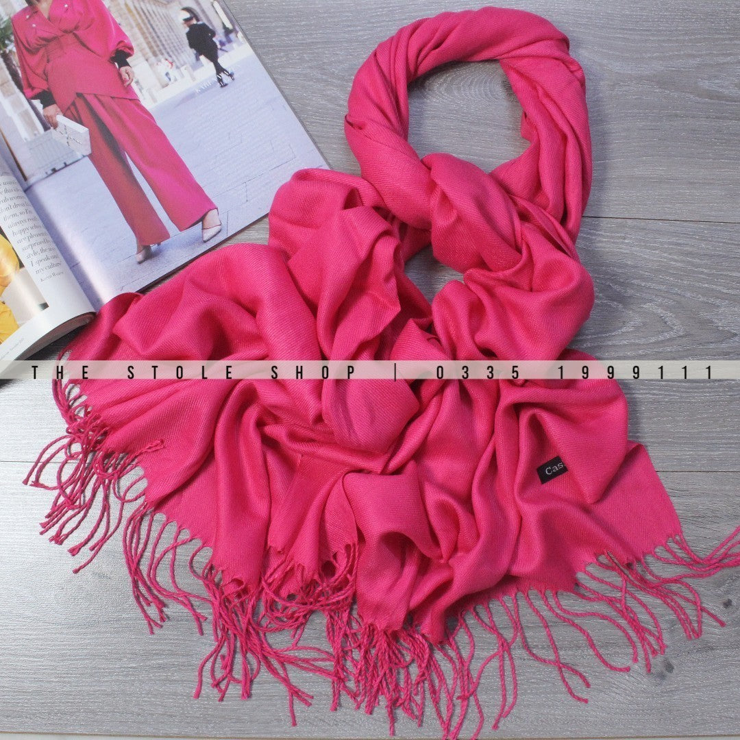 Plain Winter Cashmere Hijab – Hot Pink