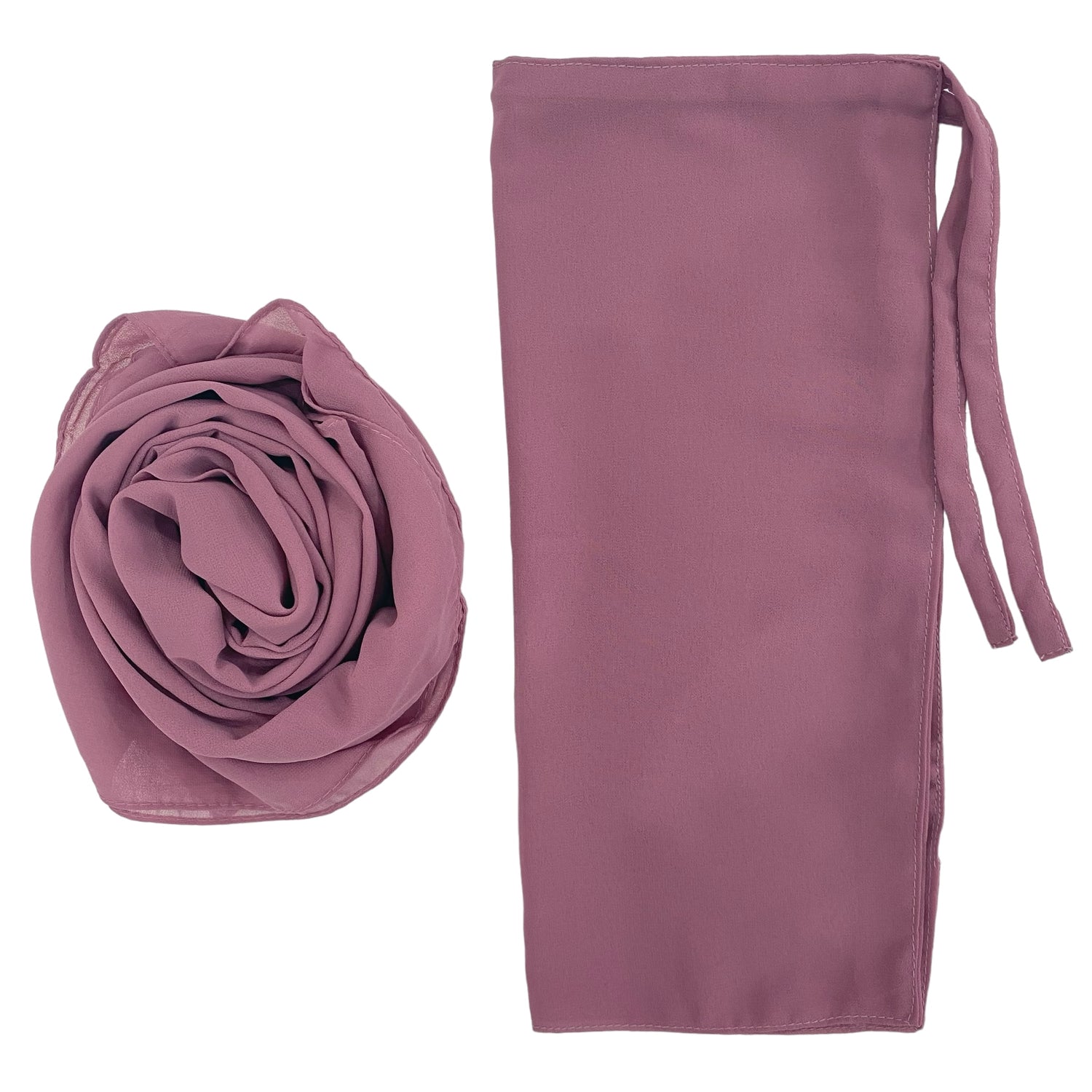 Pearply Purple Matching Hijab & Niqab Set, featuring elegant embroidery and a soft lavender hue.