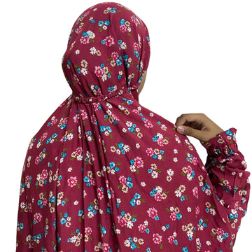 Namaz Chadar with Sleeves (Imported Fabric) – Burgundy