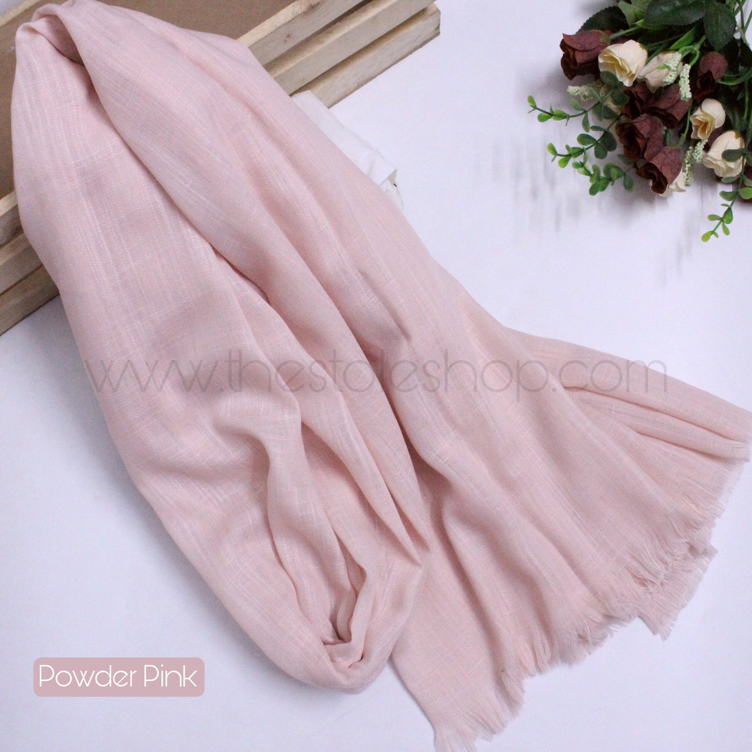 Premium Turkish – Slub Textured (Wider Width) – Powder Pink