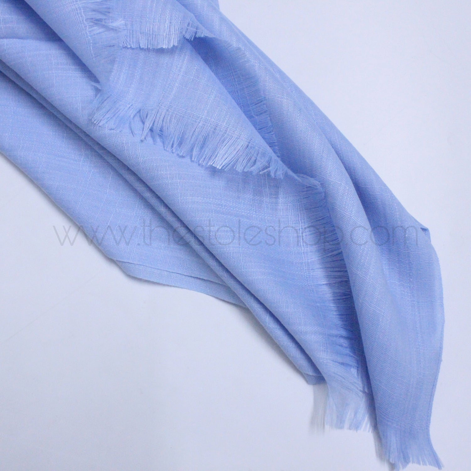 Premium Turkish – Slub Textured (Regular Width) – Ice Blue