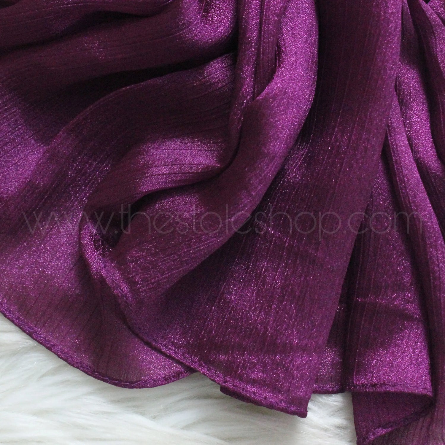 Metallics Crinkle Silk Hijab – Magenta