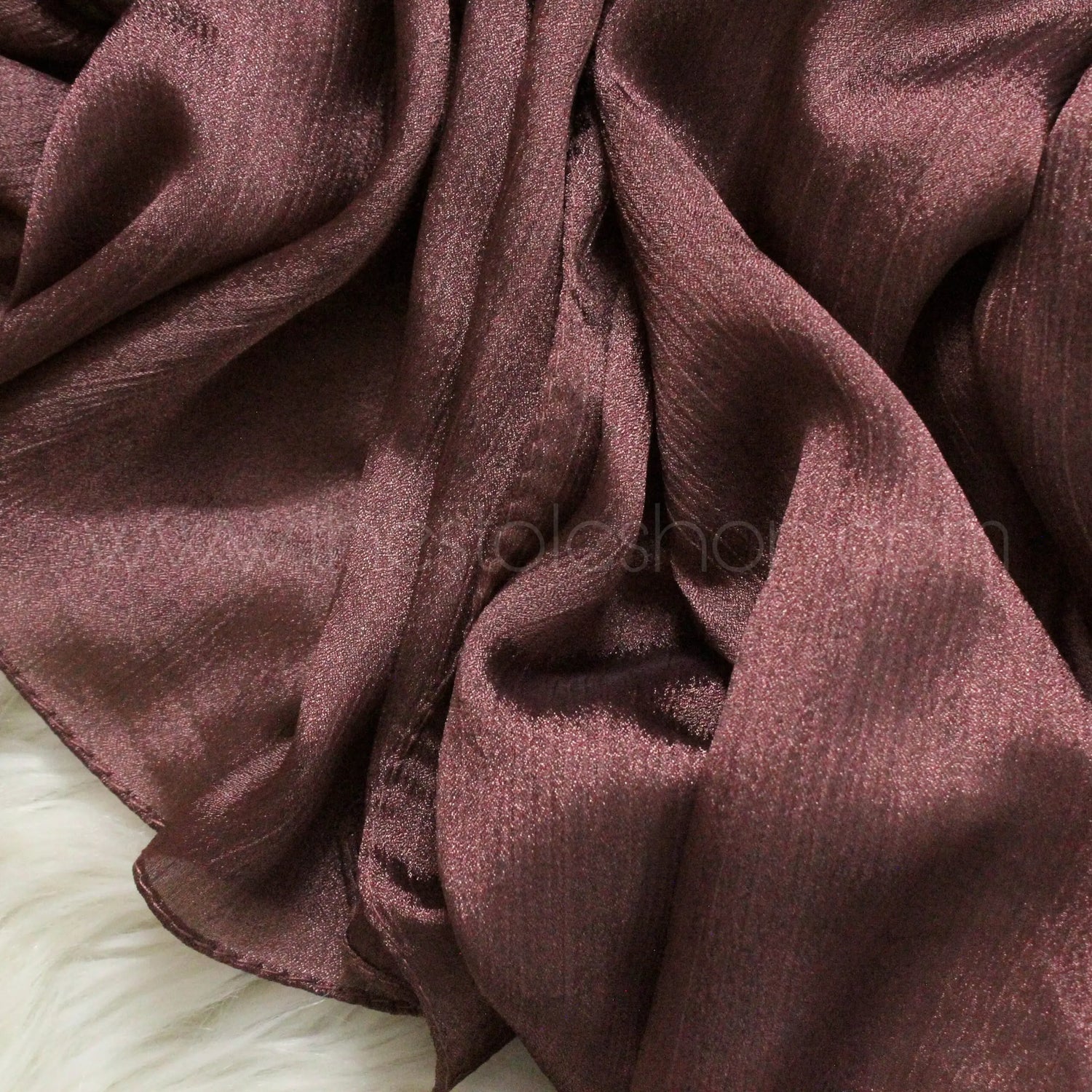 Metallics Crinkle Silk Hijab – Grape