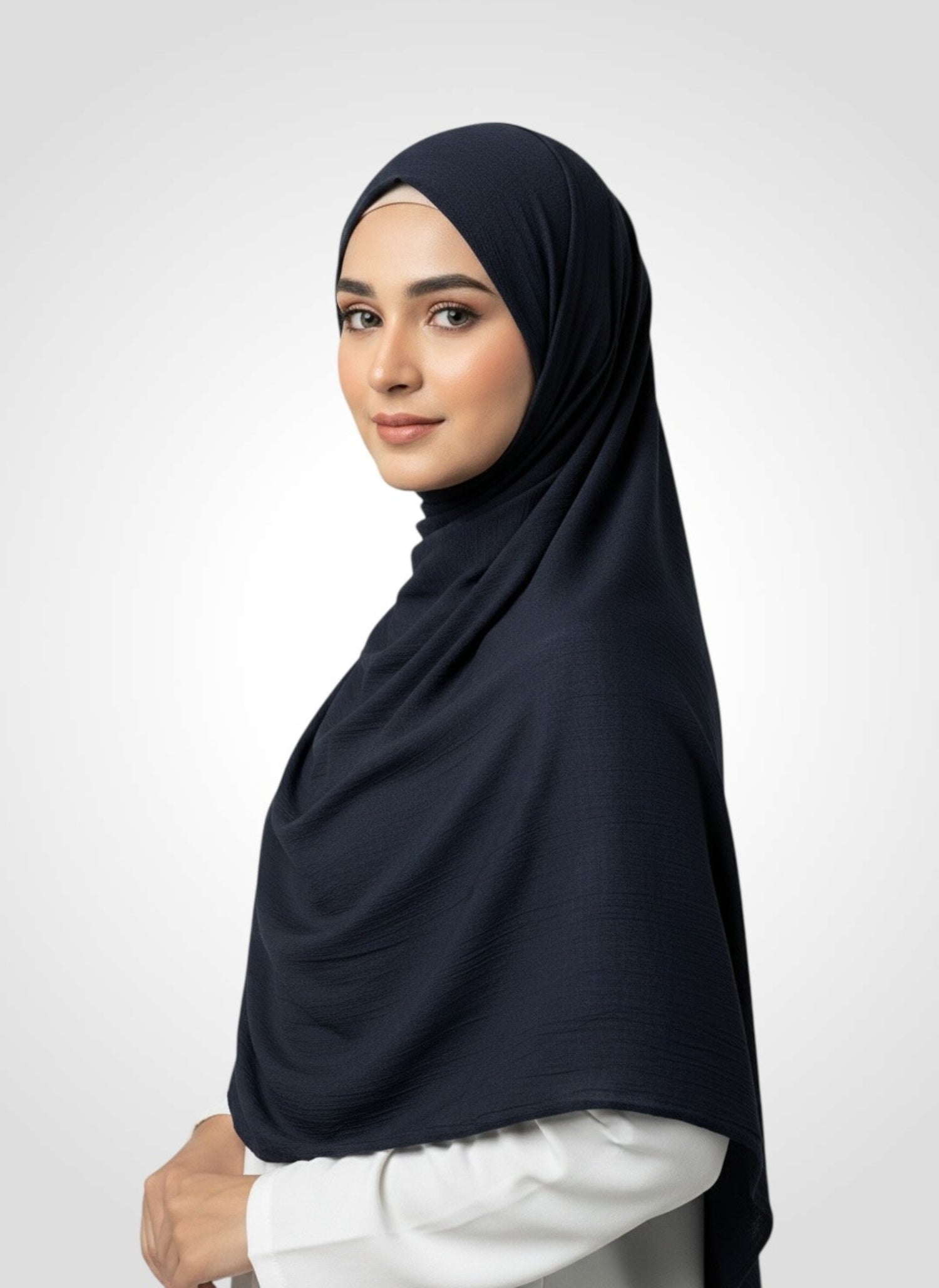 Crushé (Cotton Crush Hijab - Navy Blue