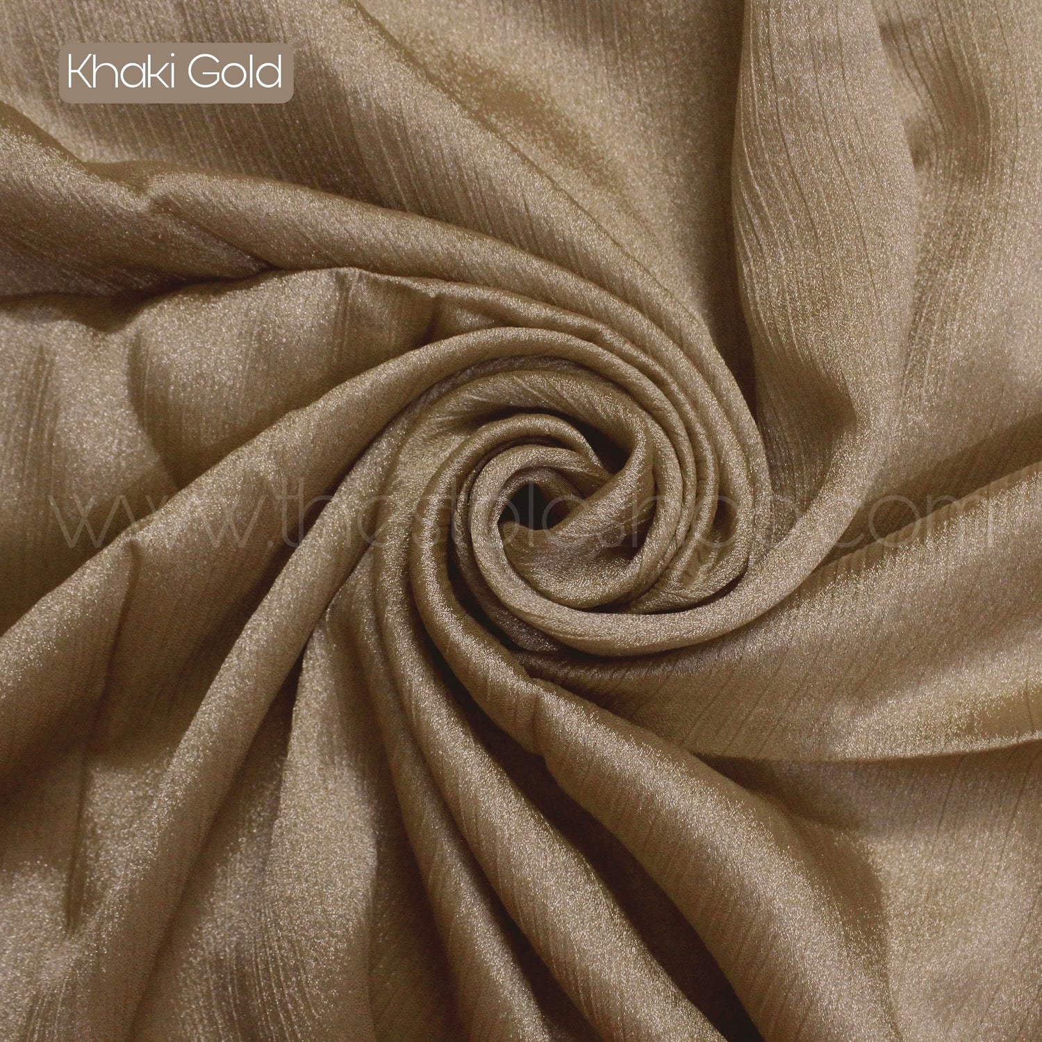 Metallics Gold Crinkle Silk Hijab – Khaki Gold
