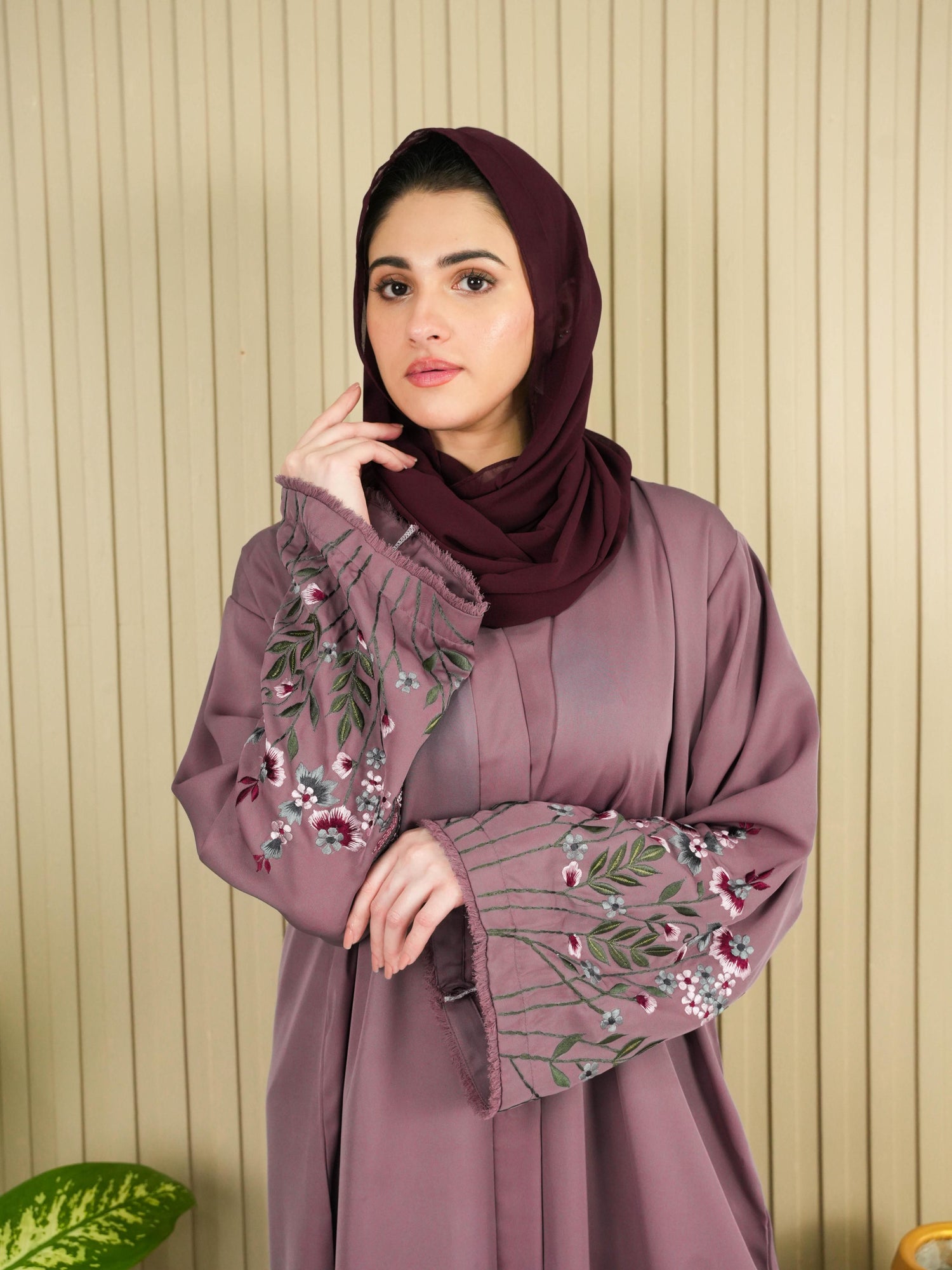 Florina Signature Abaya - Mauve (With Free Delivery)