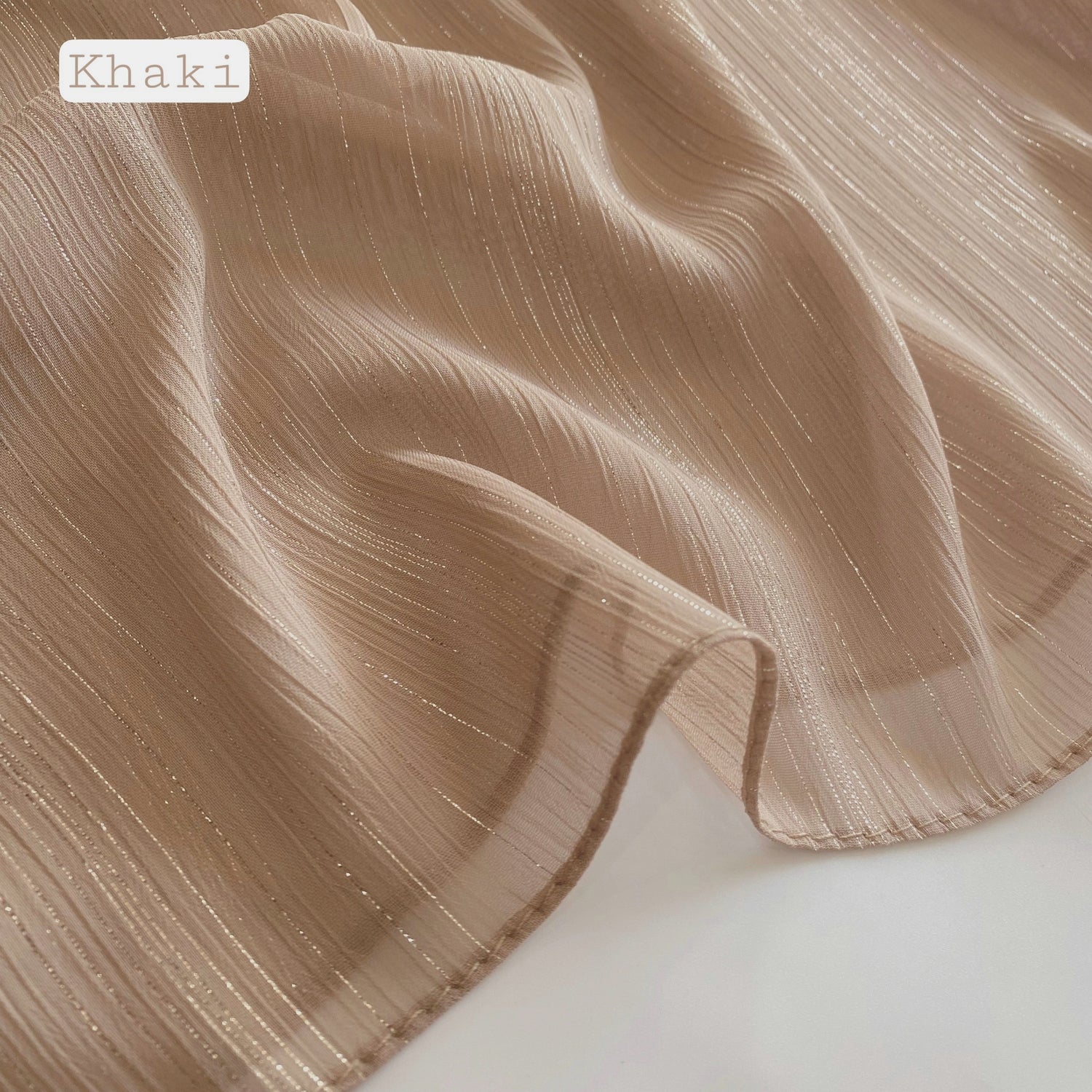 Glossy Streaks Chiffon Hijabs – Khaki