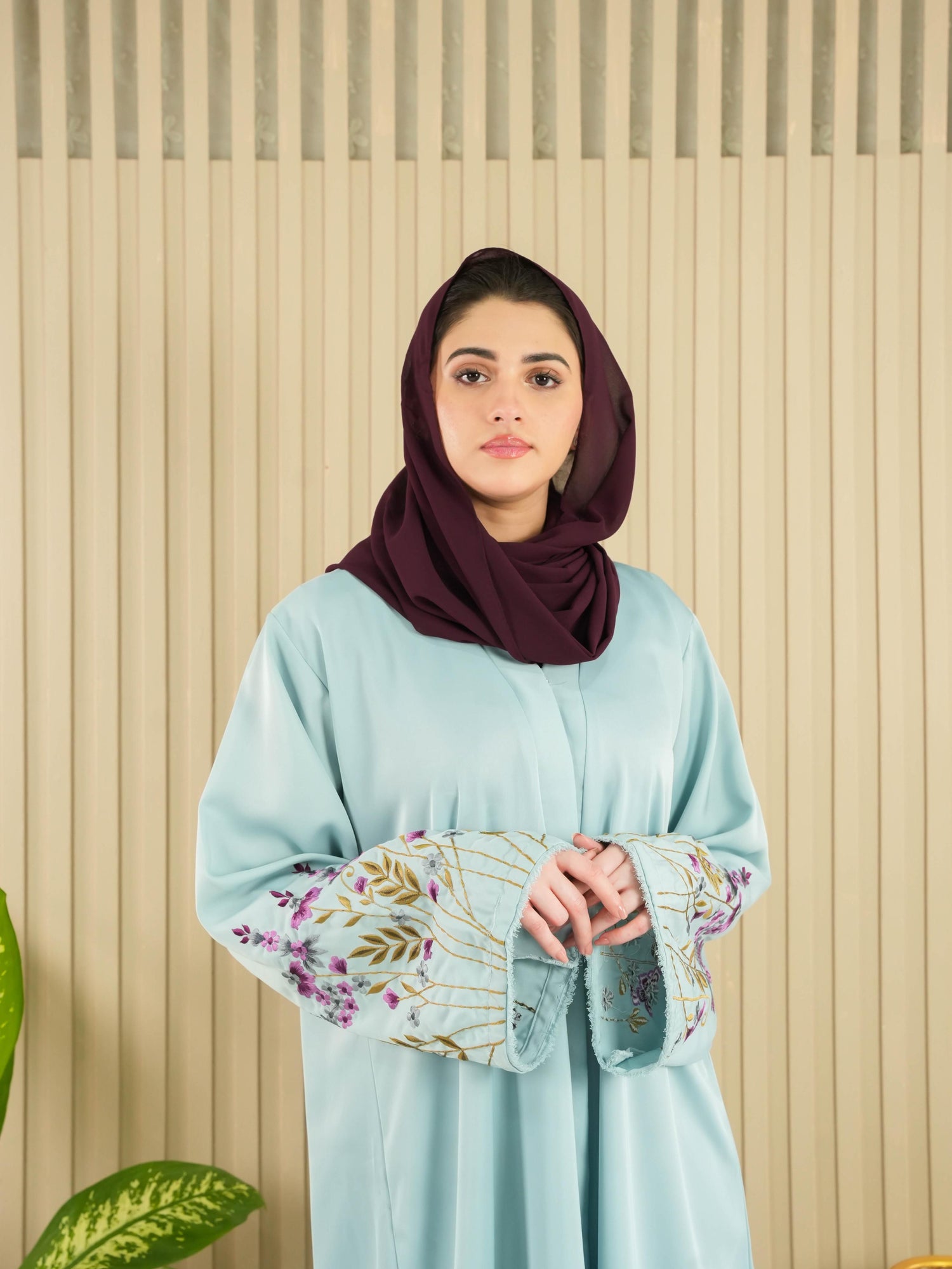 Florina Signature Abaya - Ice Blue (With Free Delivery)