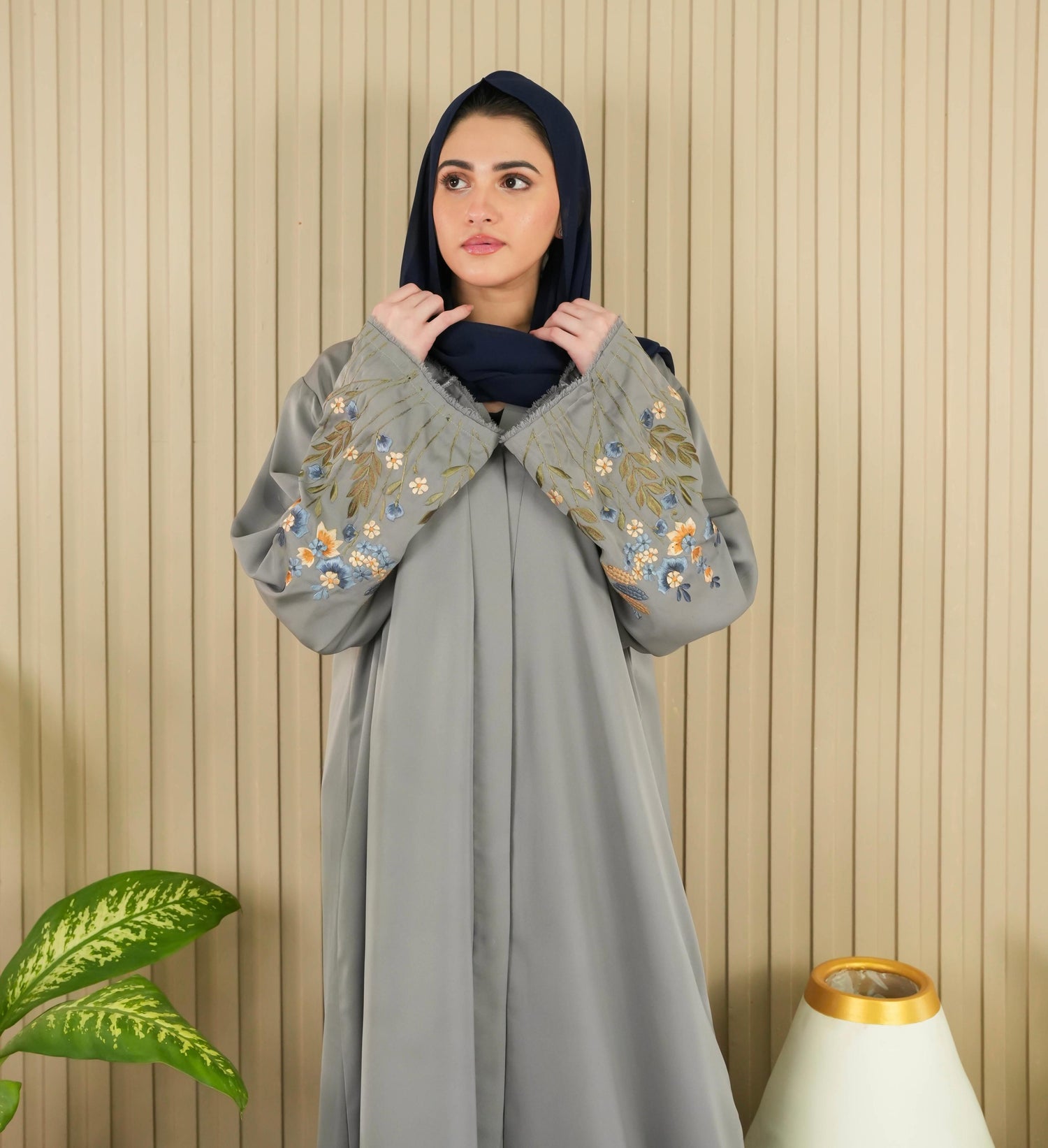Florina Signature Abaya - Grey