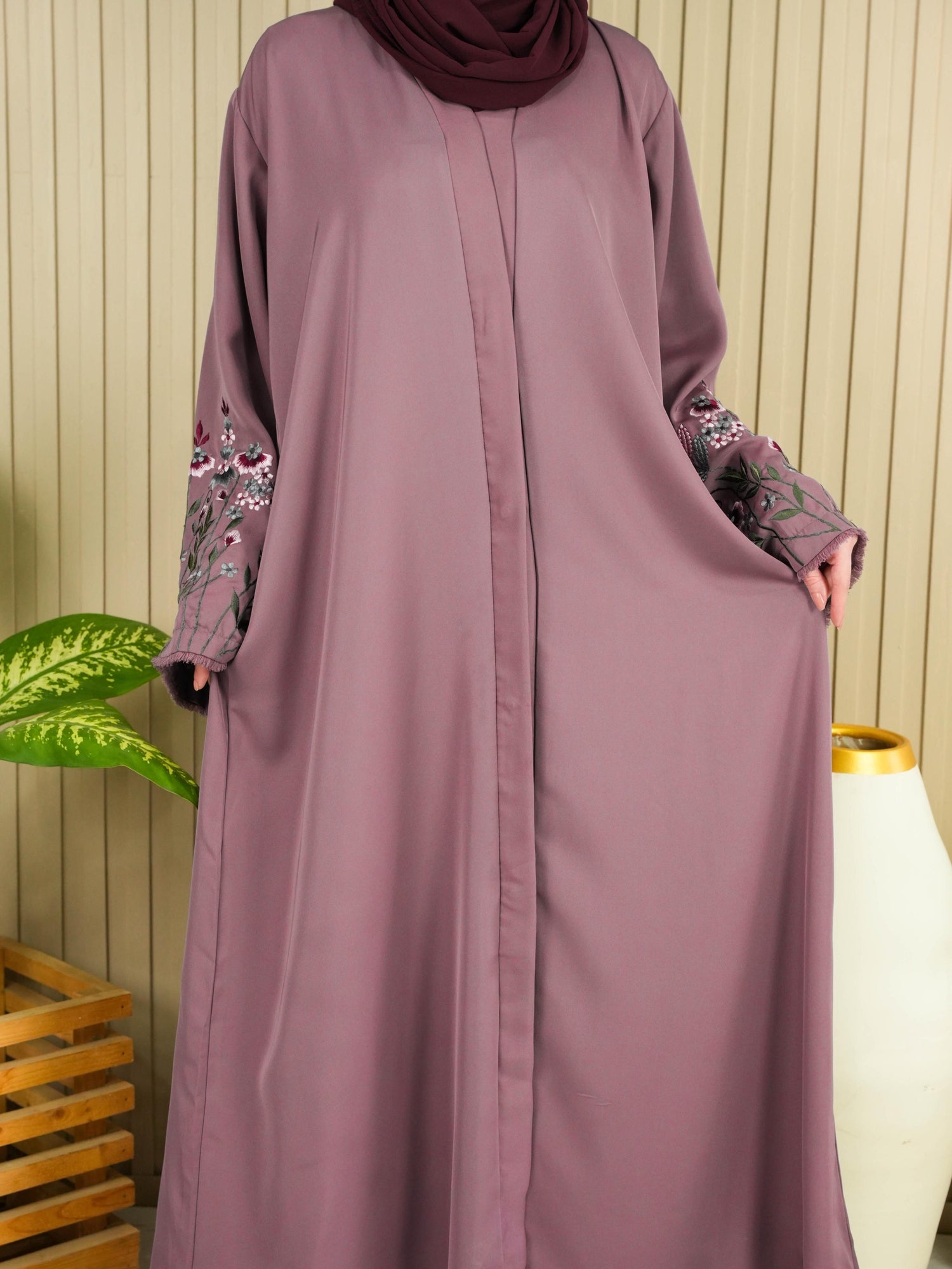 Florina Signature Abaya - Mauve (With Free Delivery)