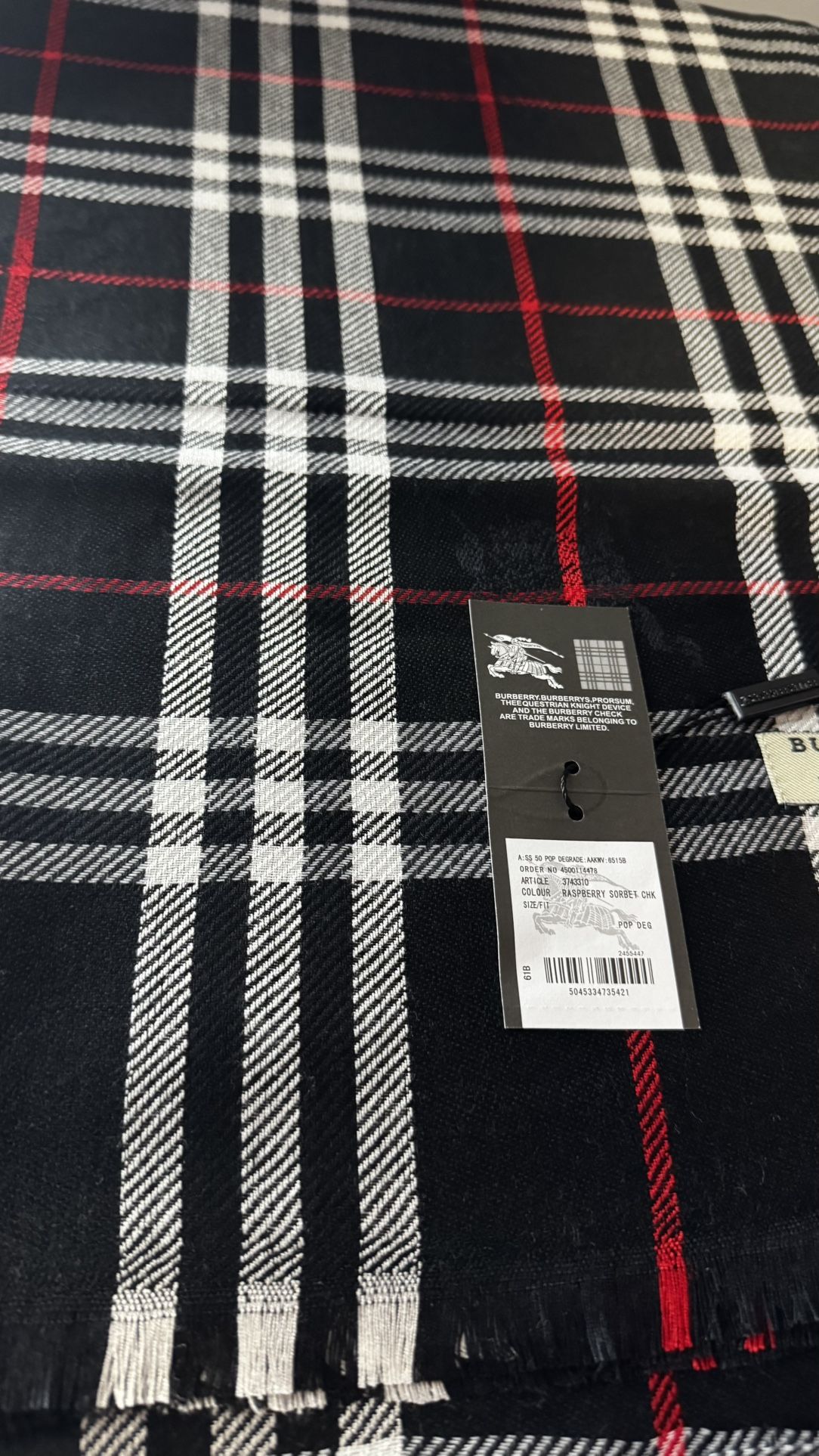 Branded Checker Black Winter Scarf