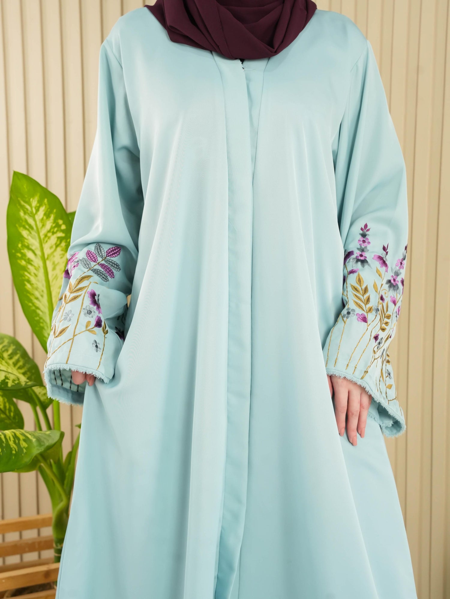 Florina Signature Abaya - Ice Blue (With Free Delivery)