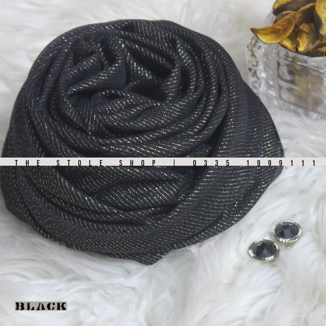 Lurex Hijab - Black