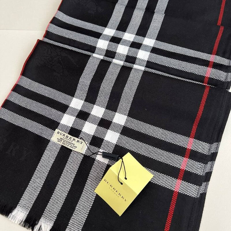 Branded Checker Black Winter Scarf