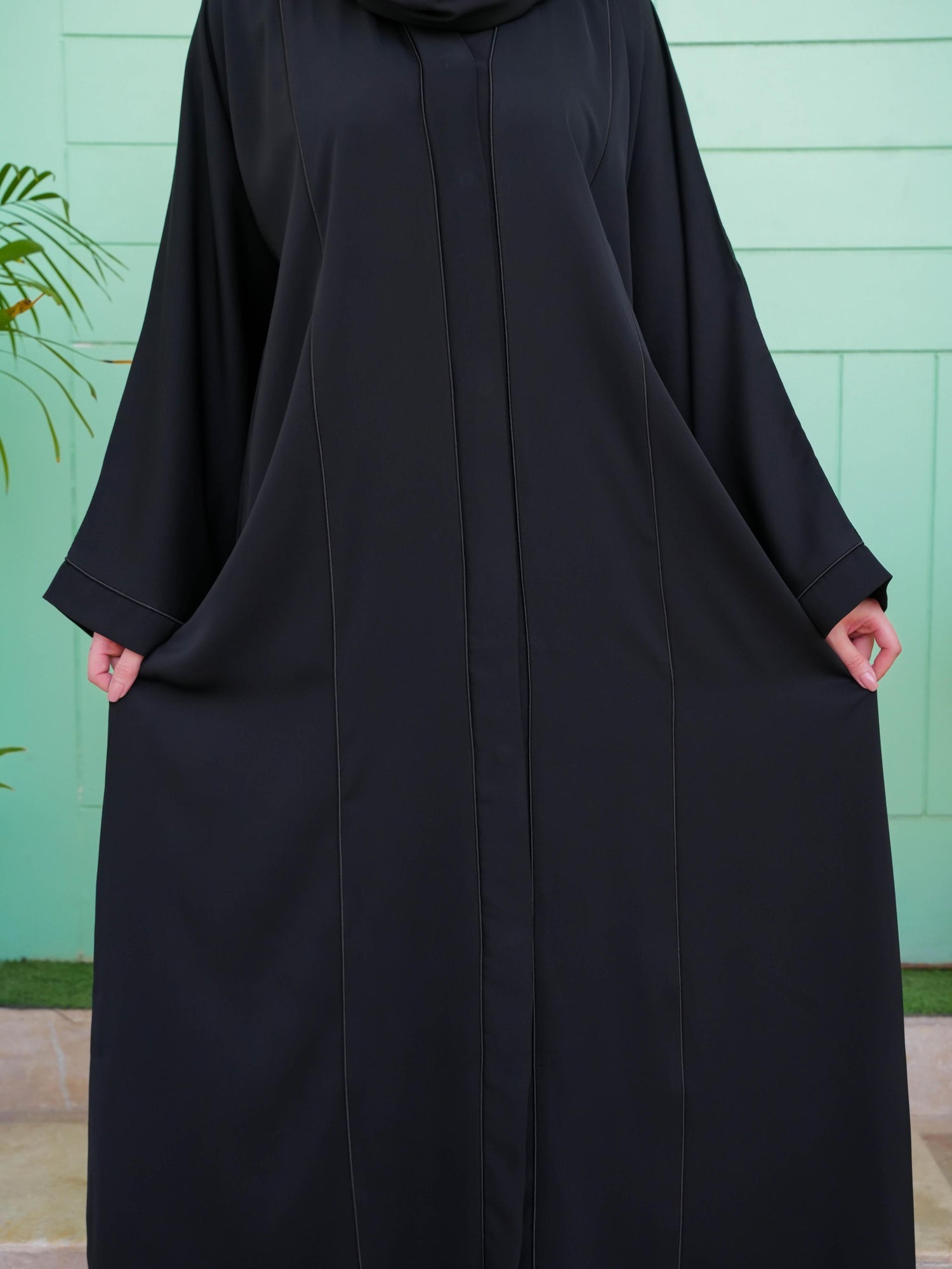 Linia Piping Abaya - Black Piping (With Free Delivery)